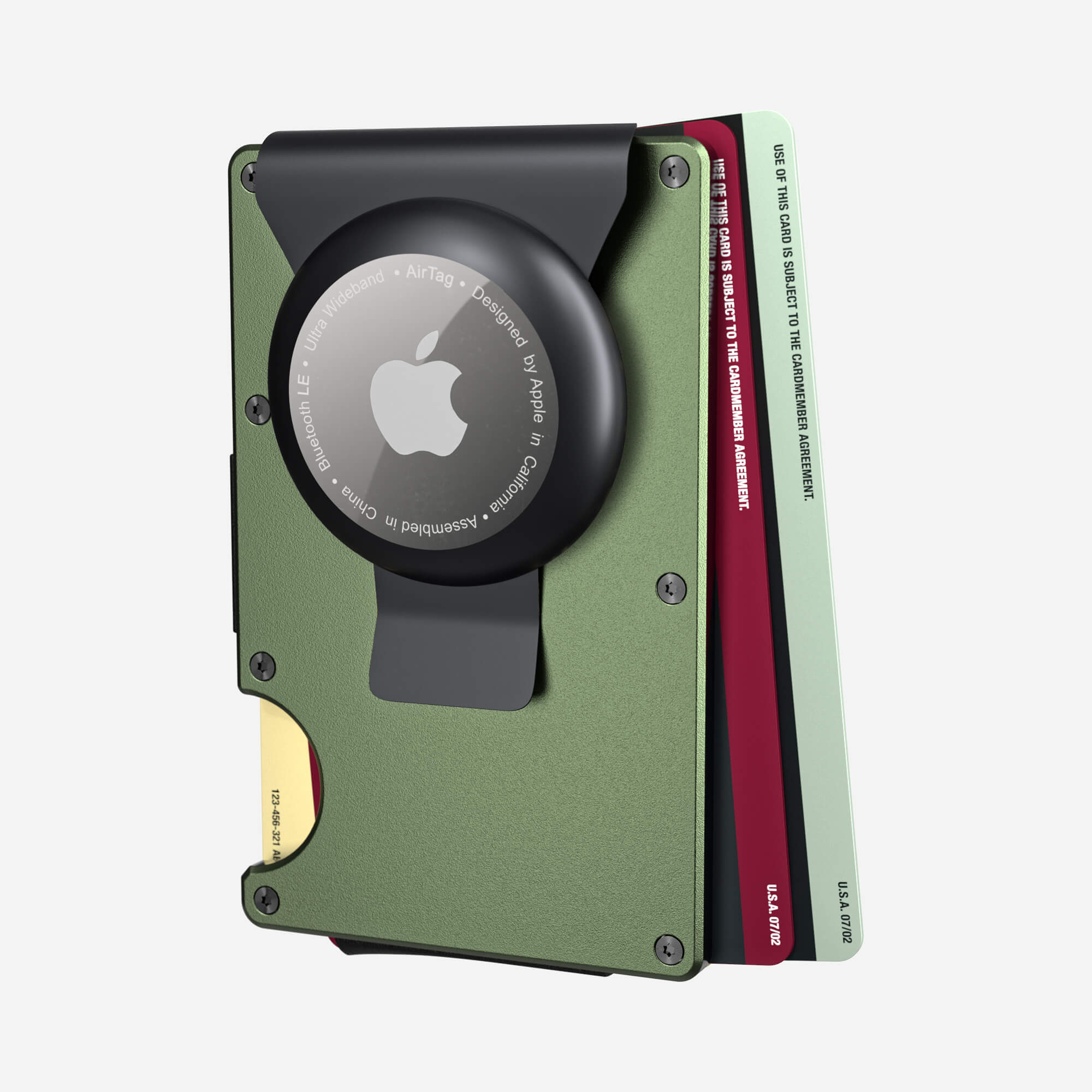 Personalised AirTag Money Clip Wallet (Heritage Green)