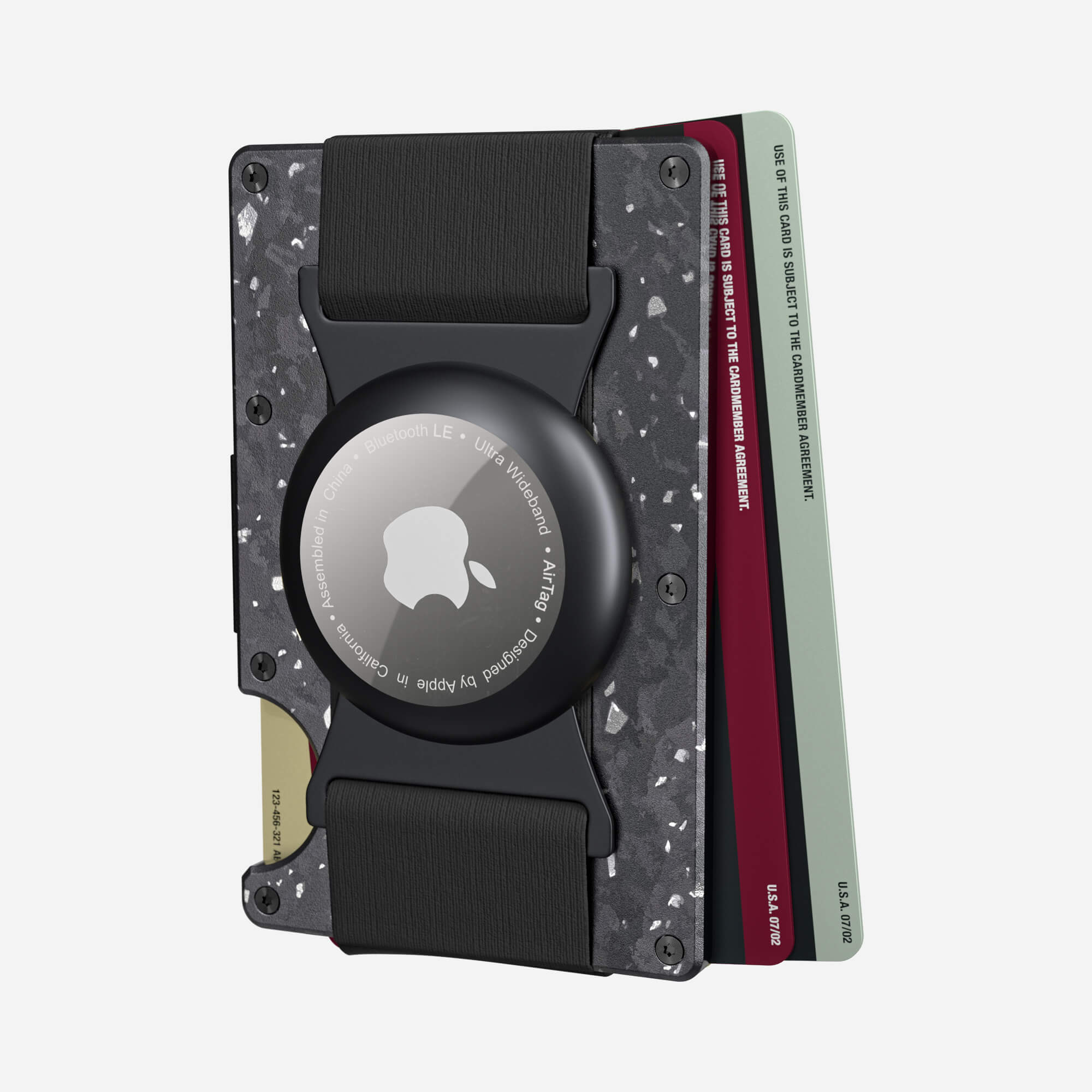 AirTag Cash Strap Wallet (Nero/Argento) Everyday Bundle