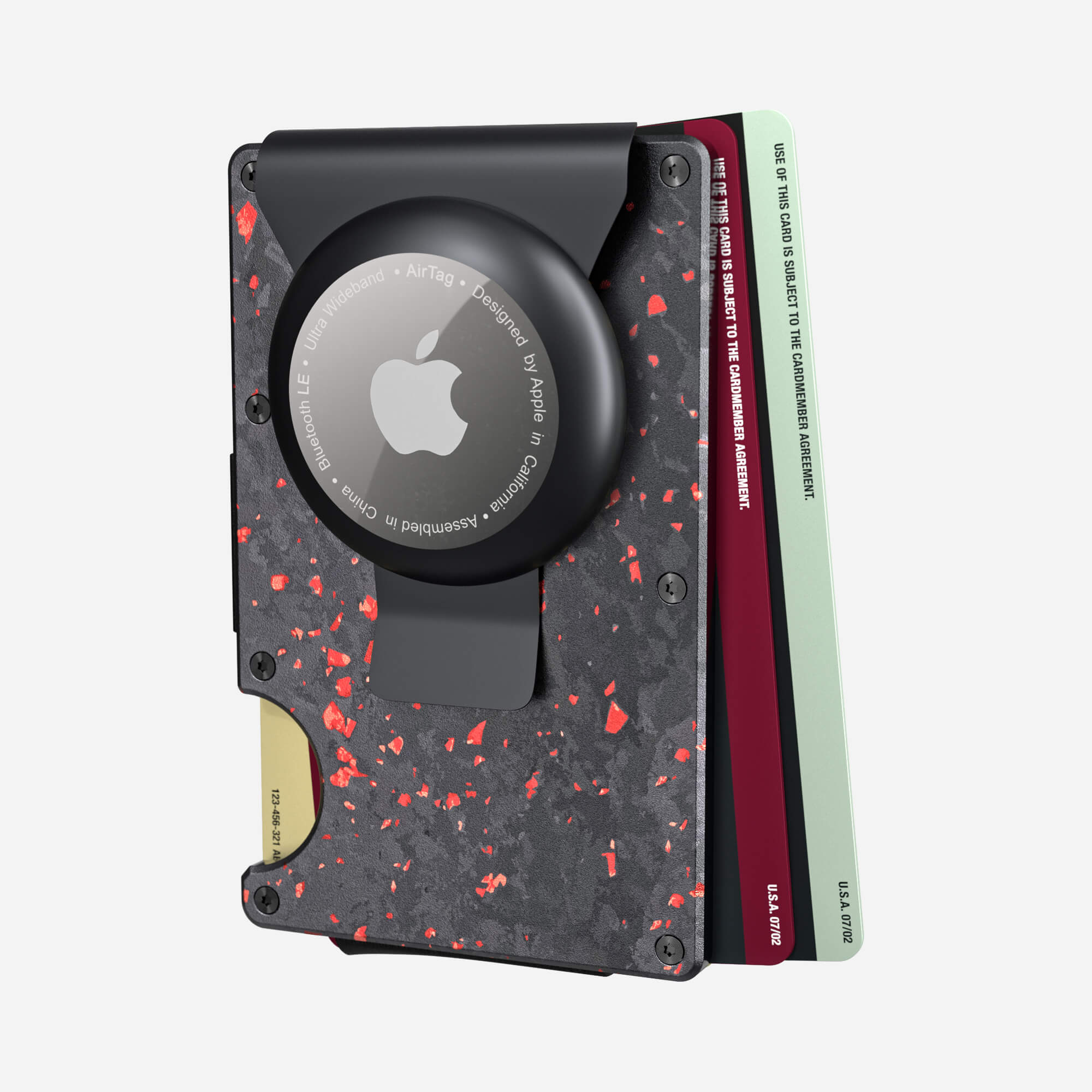 AirTag Money Clip Wallet (Nero/Rosso) Everyday Bundle