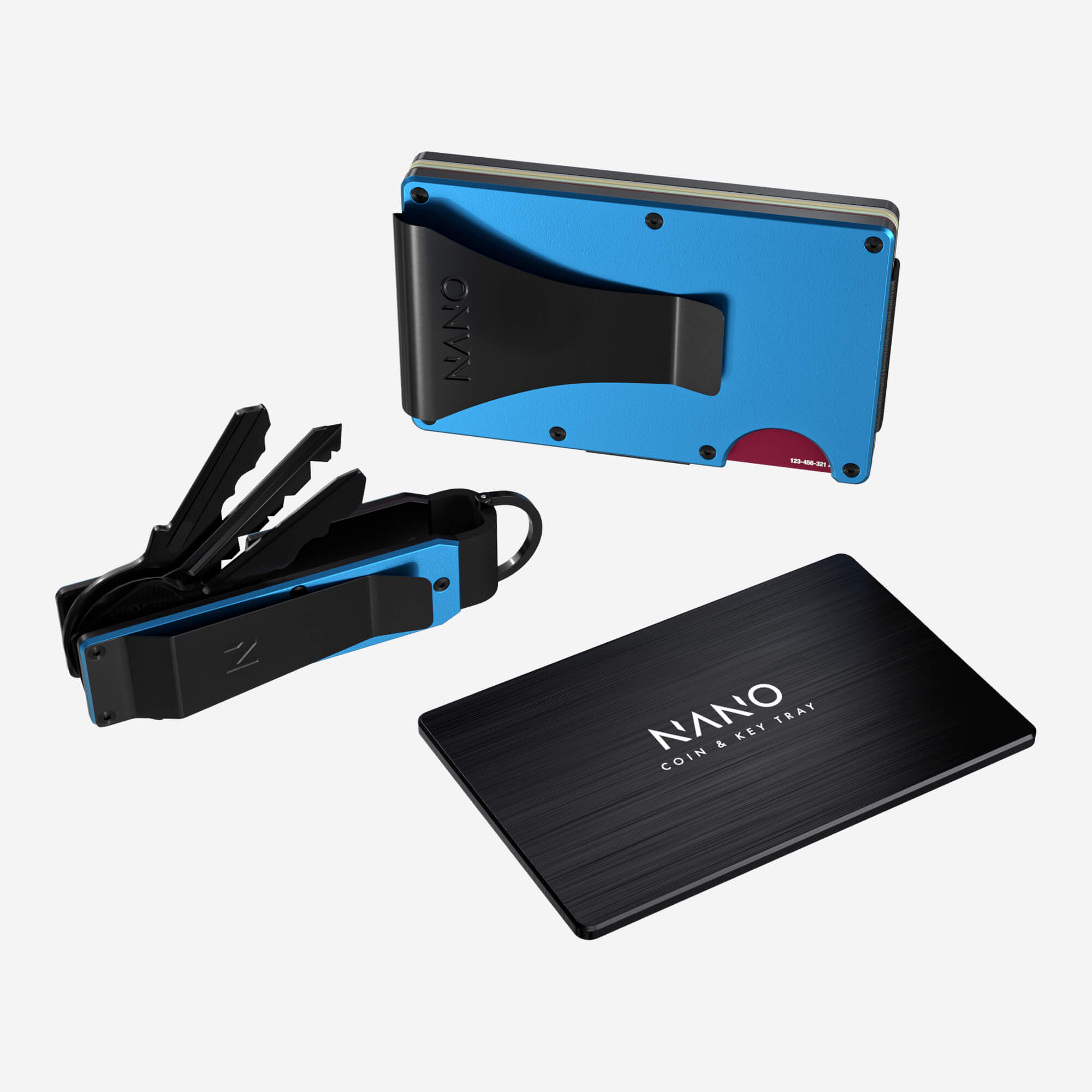 Personalised Money Clip Wallet (Velocity Blue) Ultimate Bundle