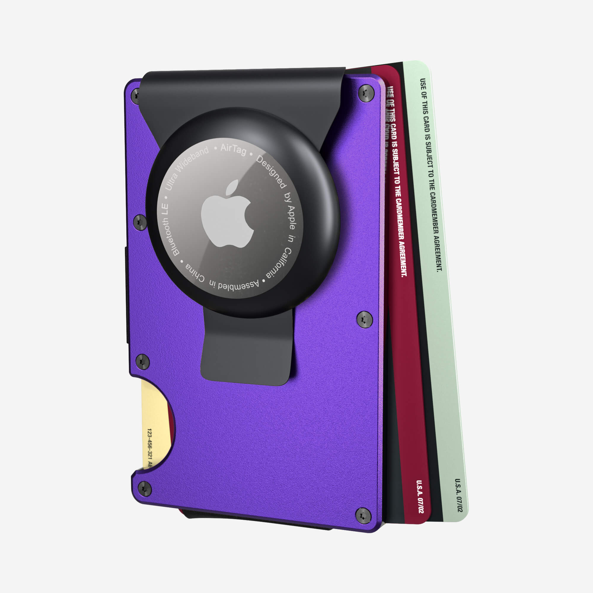 Personalised AirTag Money Clip Wallet (Nebula Purple) Essential Bundle