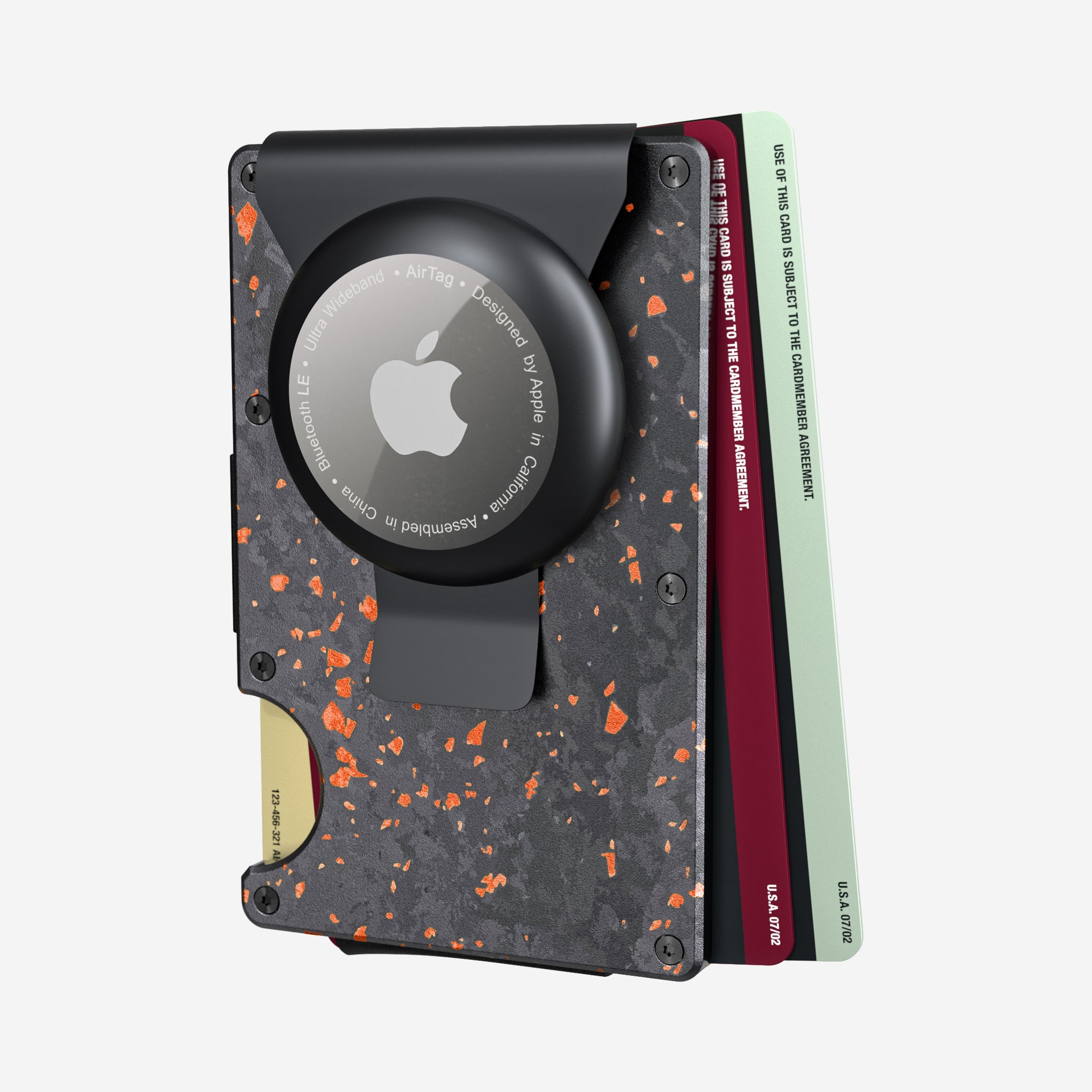 AirTag Money Clip Wallet (Nero/Arancione) Everyday Bundle