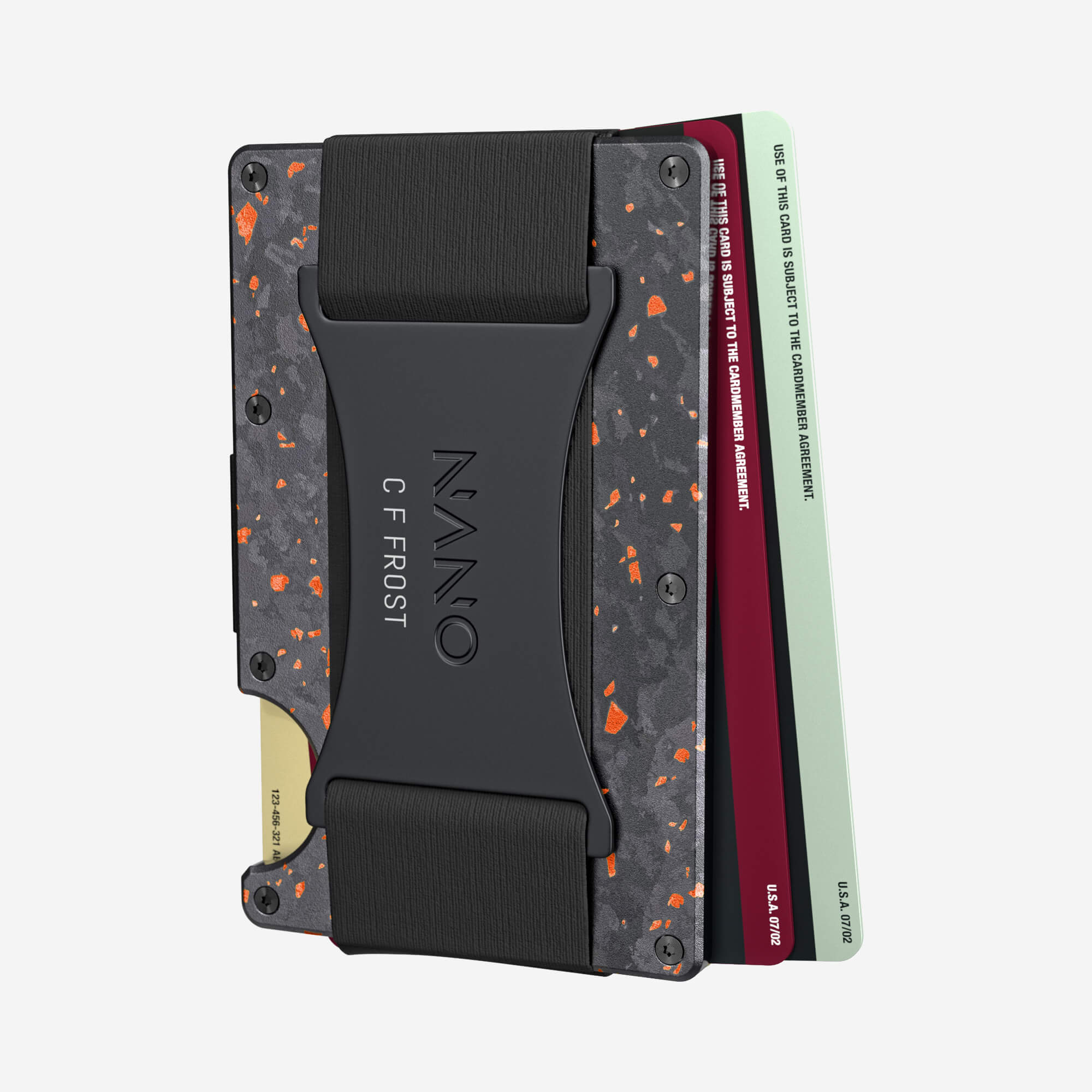 Personalised Cash Strap Wallet (Nero/Arancione) Everyday Bundle