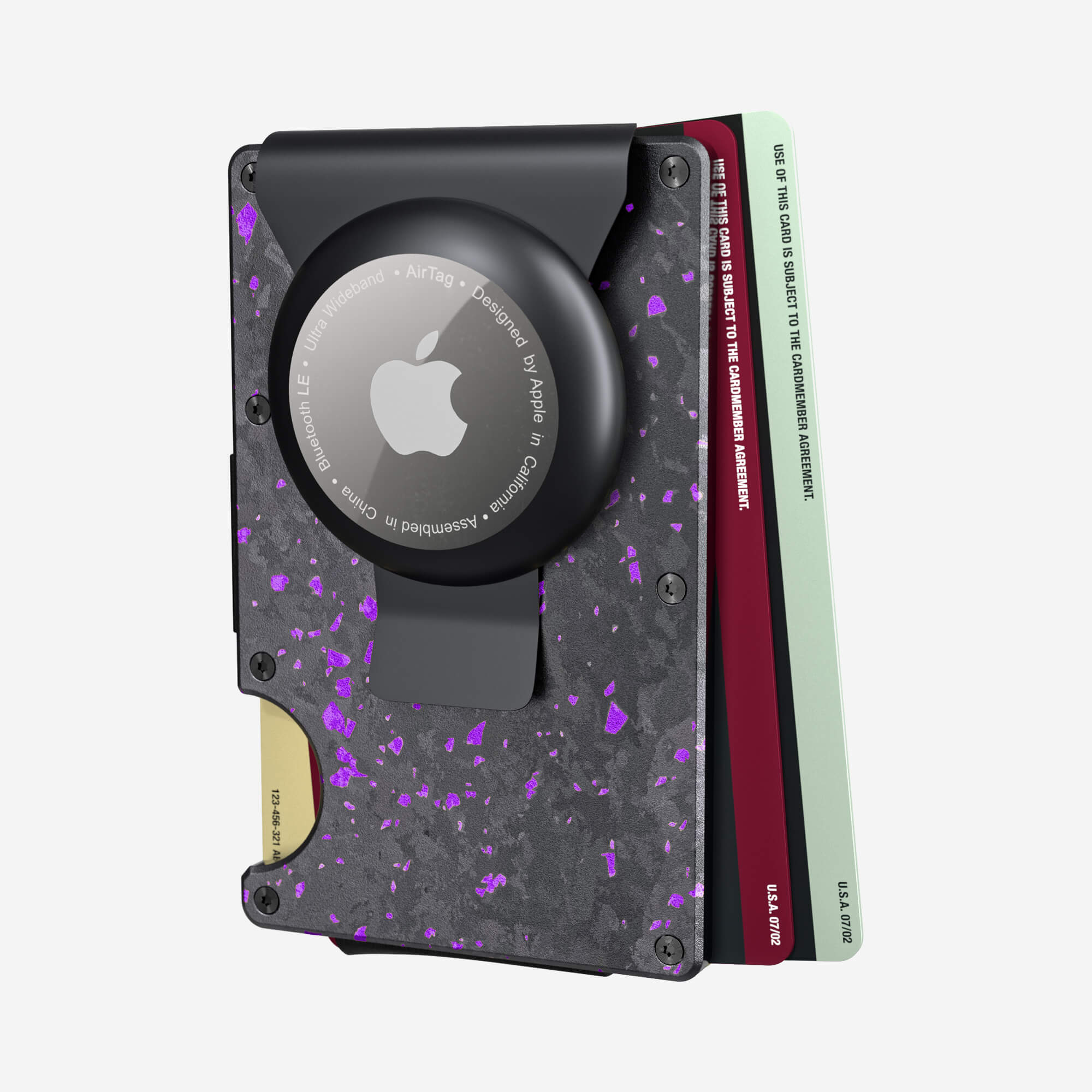 AirTag Money Clip Wallet (Nero/Viola) Essential Bundle