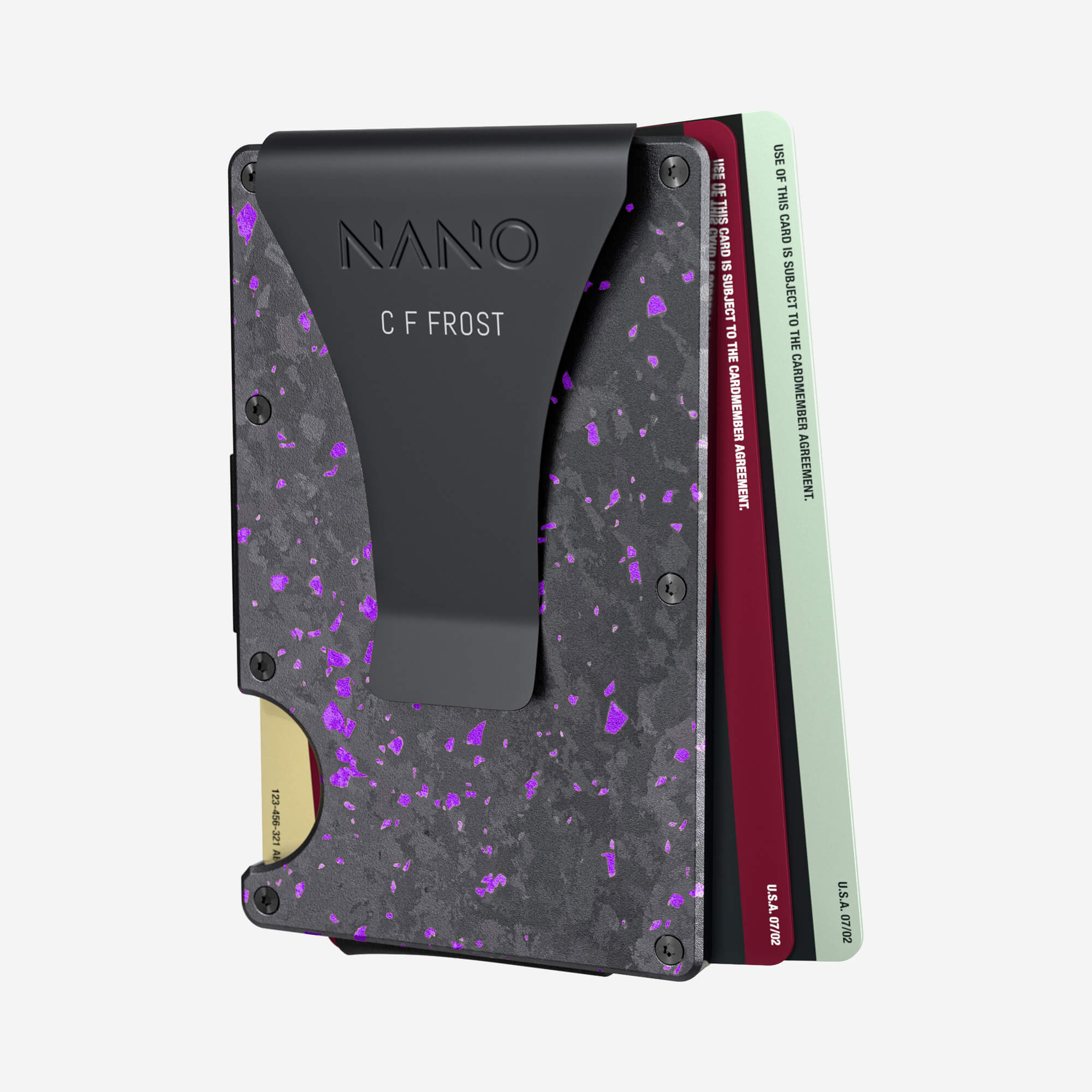 Personalised Money Clip Wallet (Nero/Viola) Ultimate Bundle