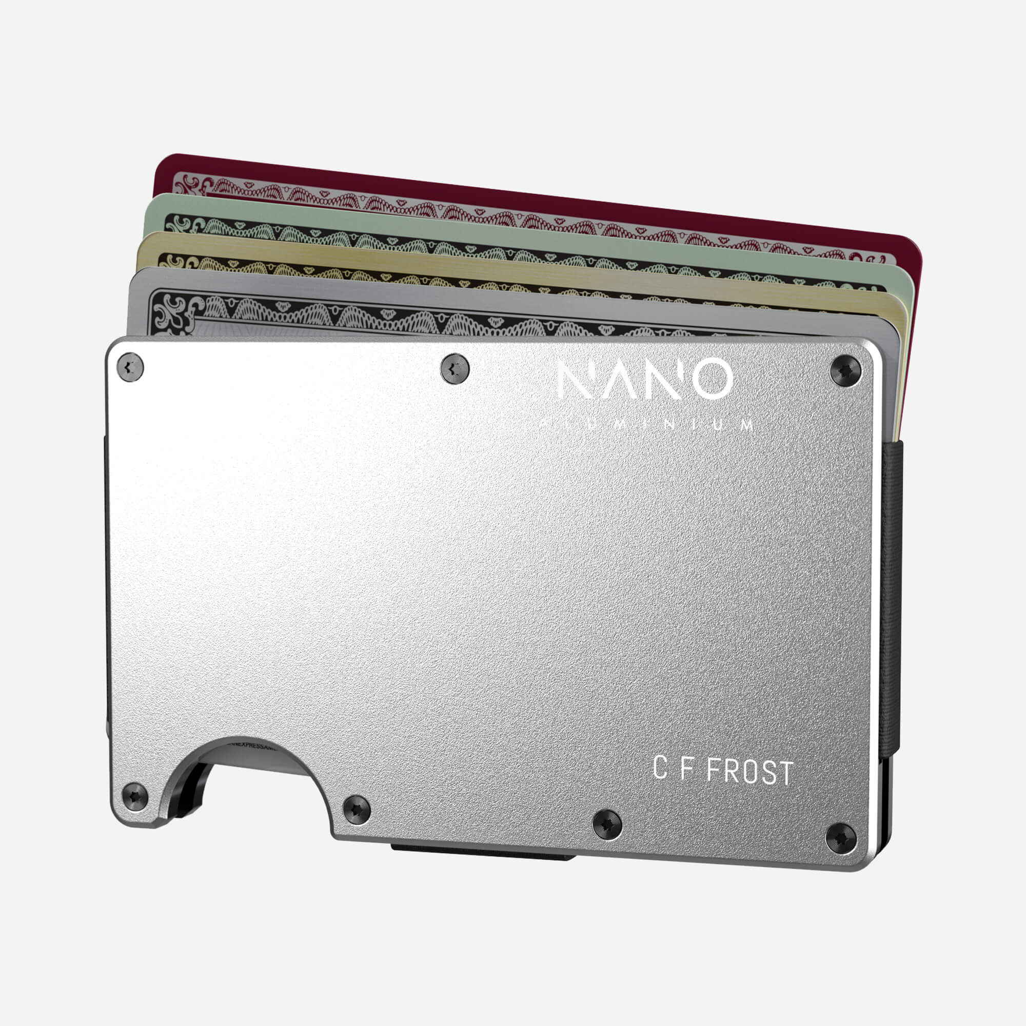 Personalised AirTag Cash Strap Wallet (Ghost Silver) Essential Bundle