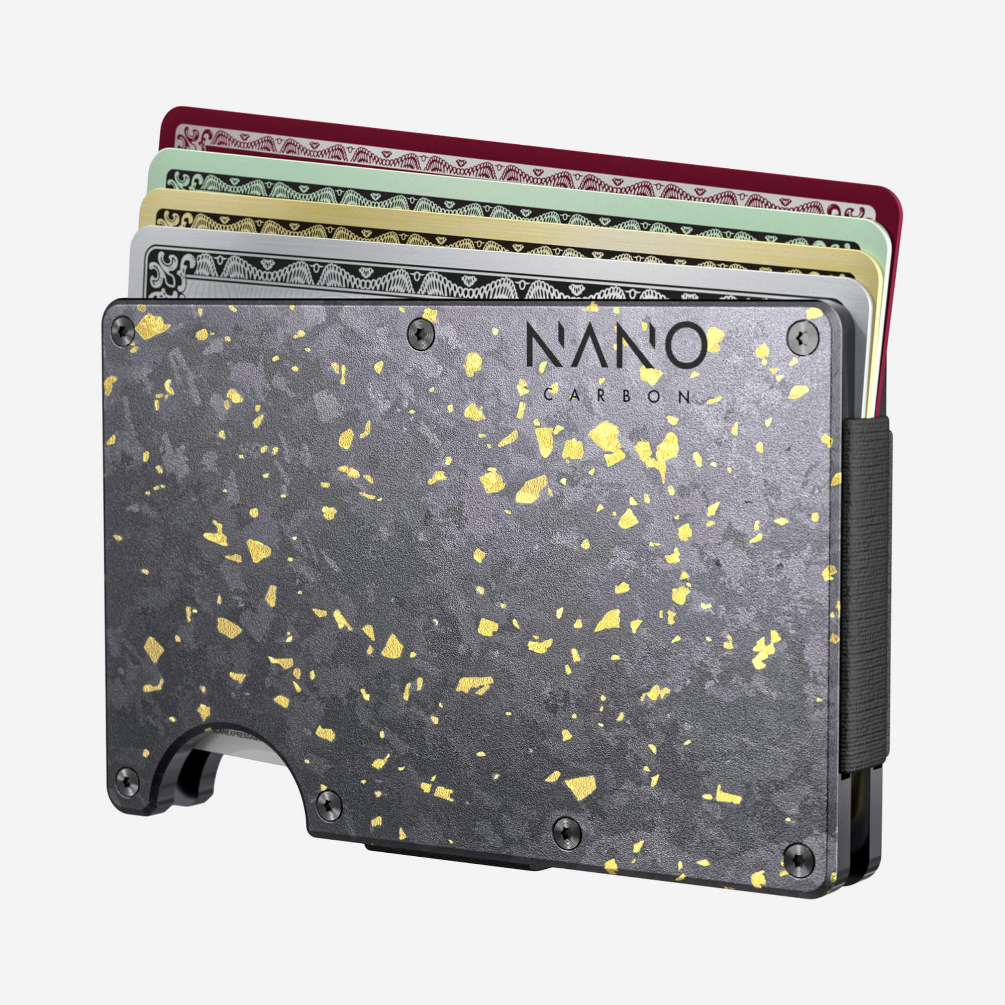Personalised Cash Strap Wallet (Nero/Oro) Everyday Bundle