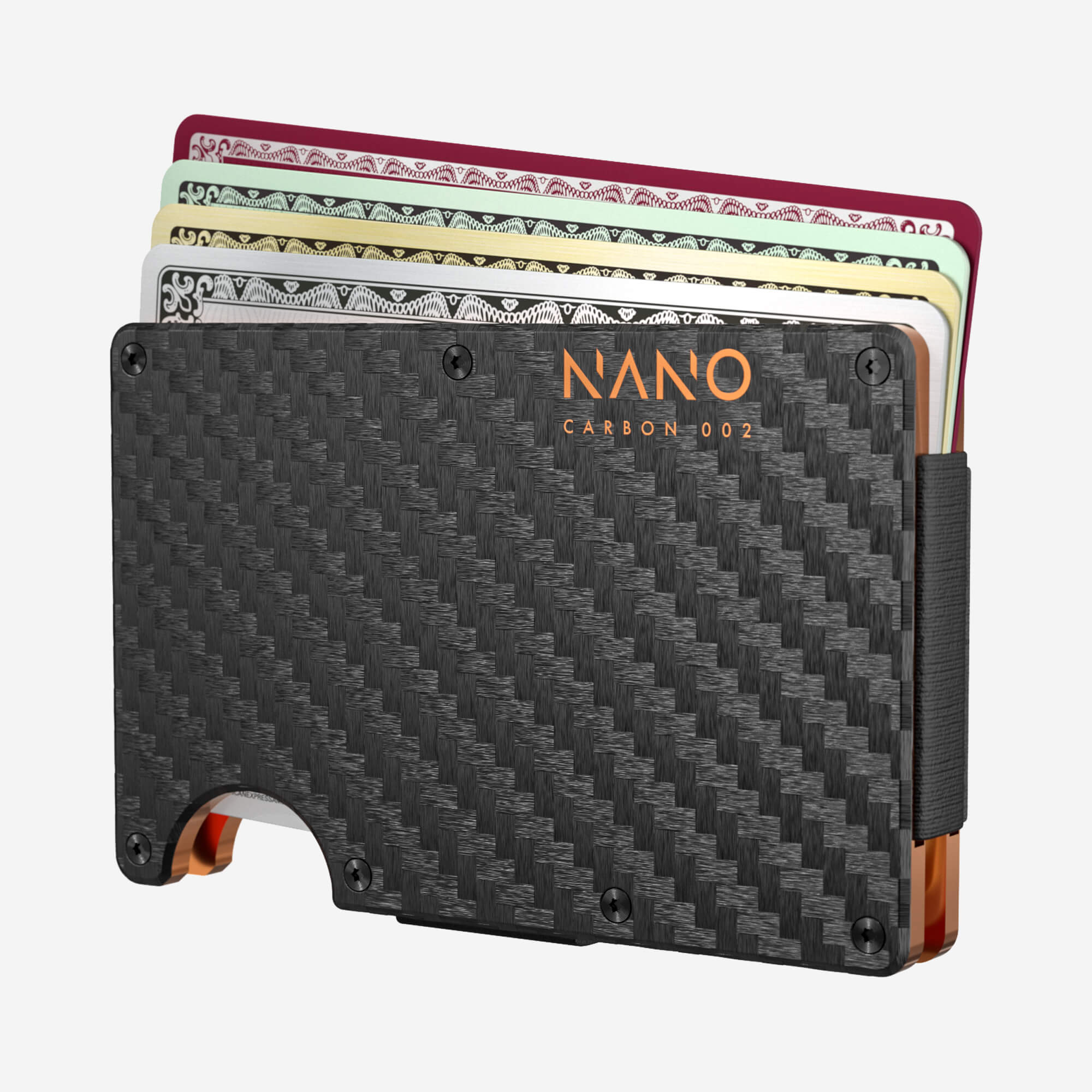 002 Money Clip Wallet (Stealth Black/Ventura Orange)