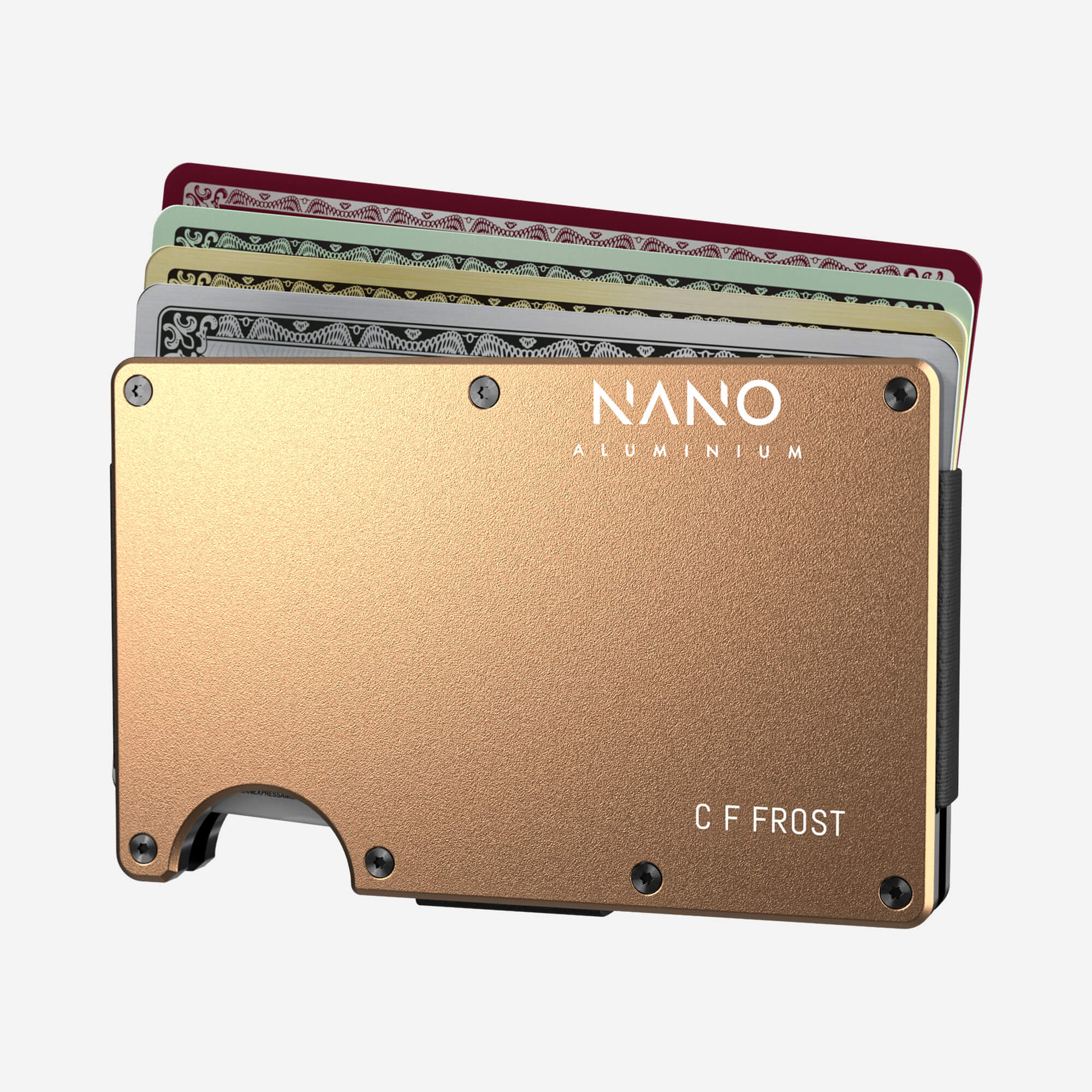 Personalised AirTag Money Clip Wallet (Spectre Gold) Essential Bundle