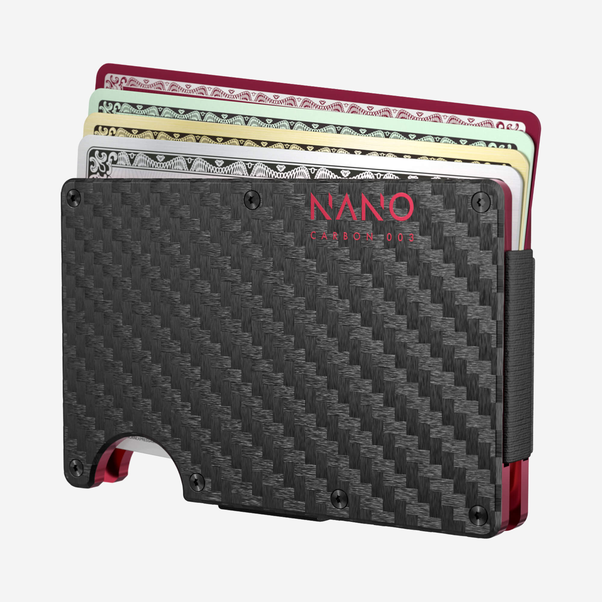 003 Personalised Money Clip Wallet (Stealth Black/Volcano Red)