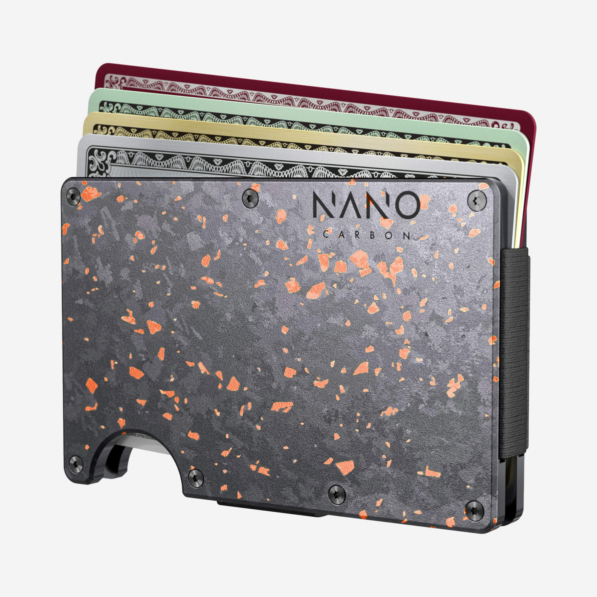 Personalised Cash Strap Wallet (Nero/Arancione) Everyday Bundle