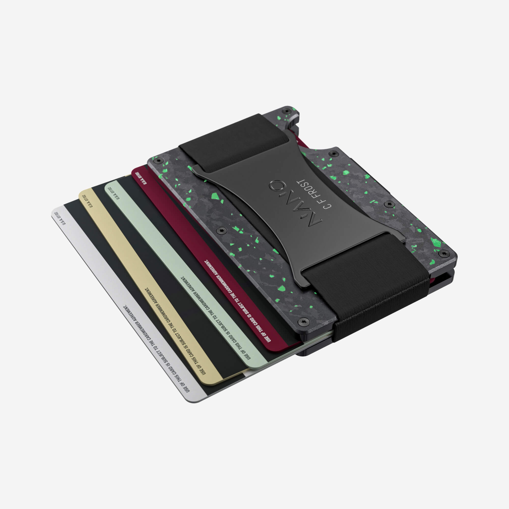 Personalised Cash Strap Wallet (Nero/Verde) Everyday Bundle