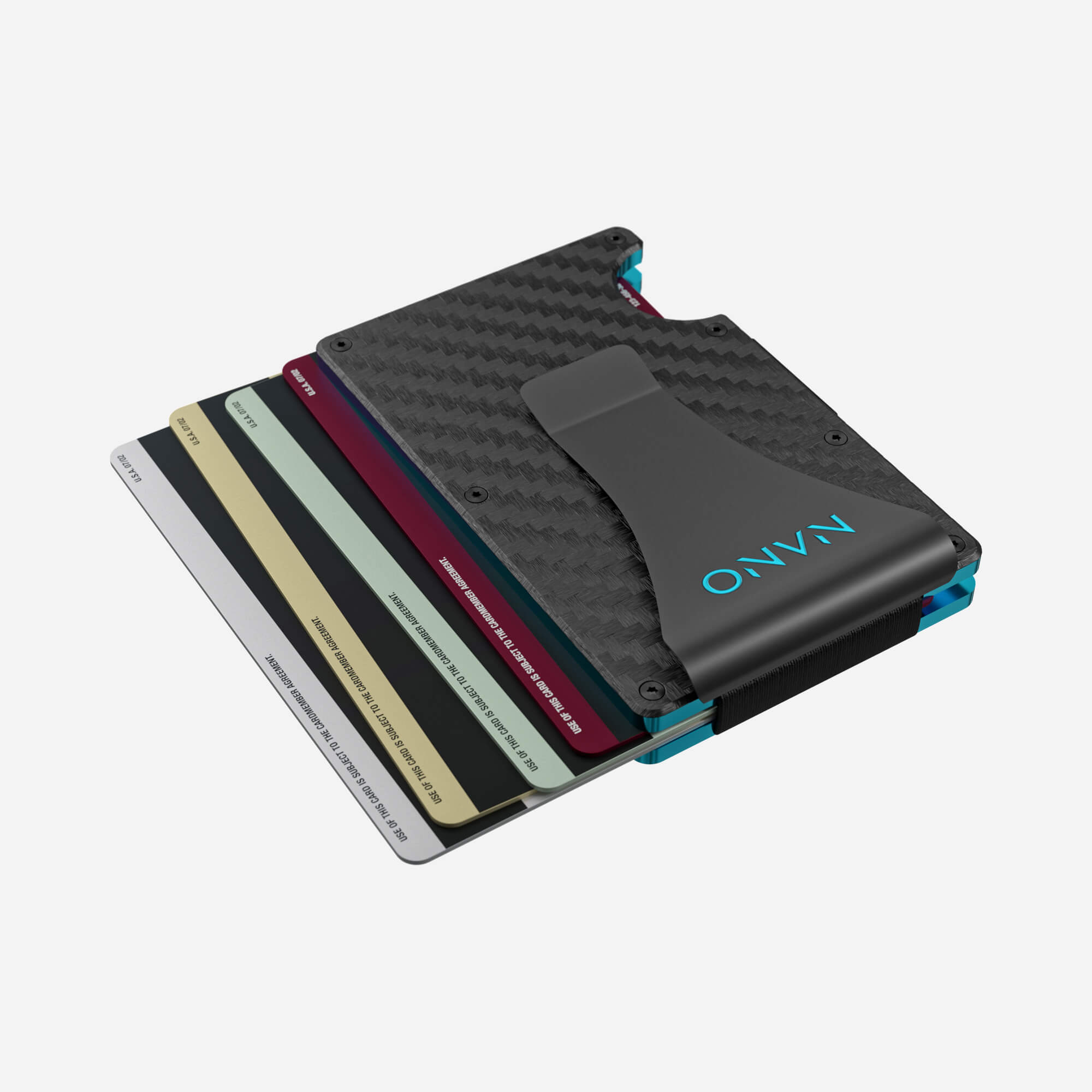 004 Money Clip Wallet (Stealth Black/Miami Blue)