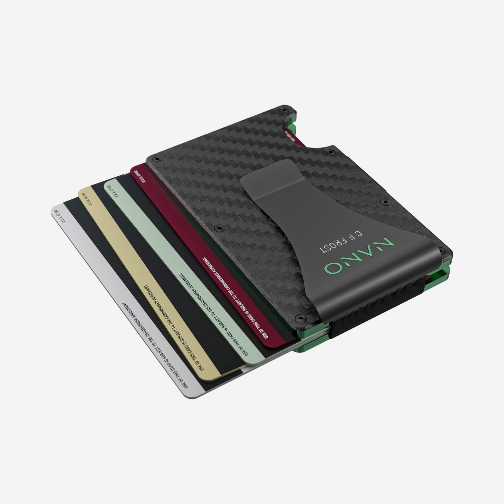 005 Personalised Money Clip Wallet (Stealth Black/Viper Green)