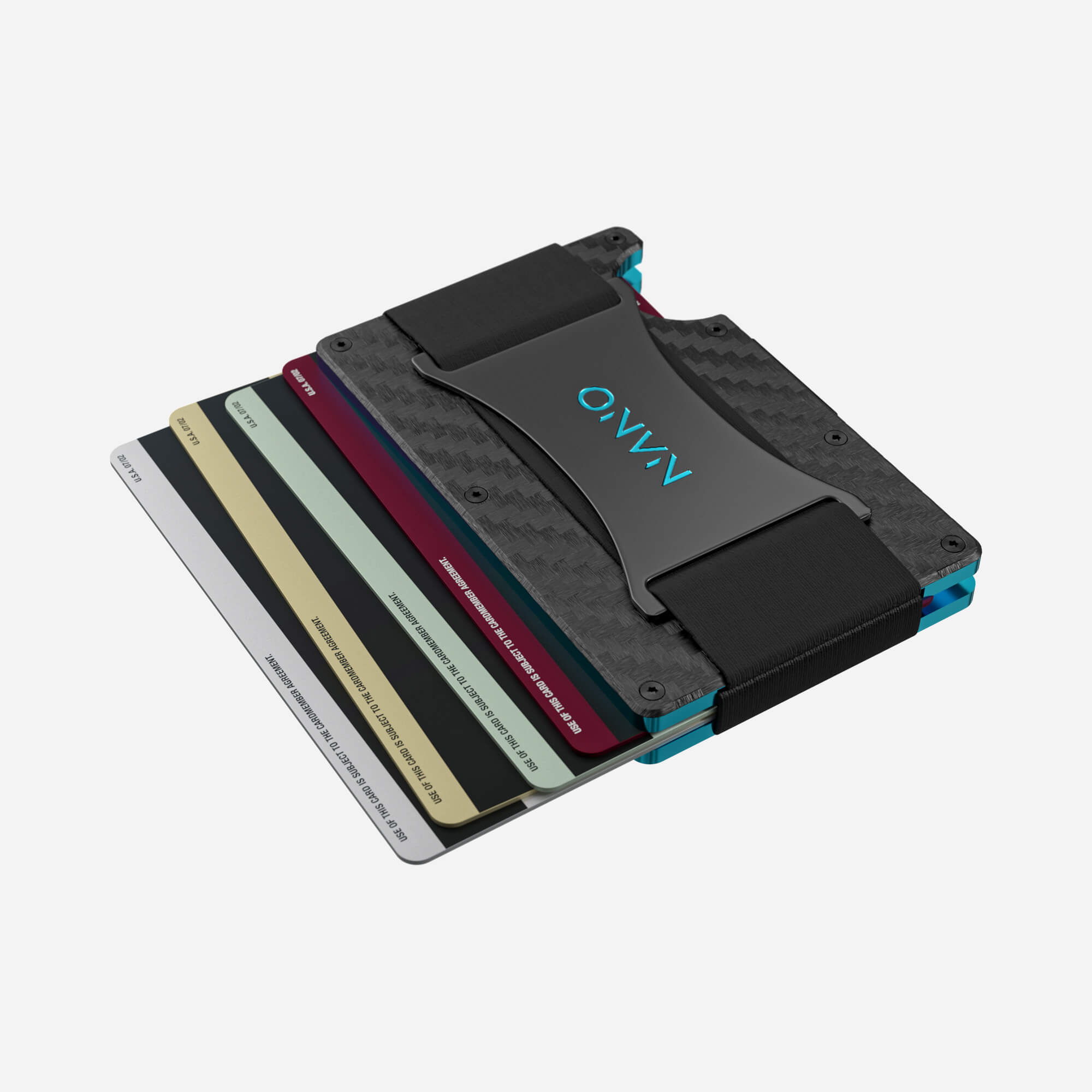 004 Cash Strap Wallet (Stealth Black/Miami Blue)