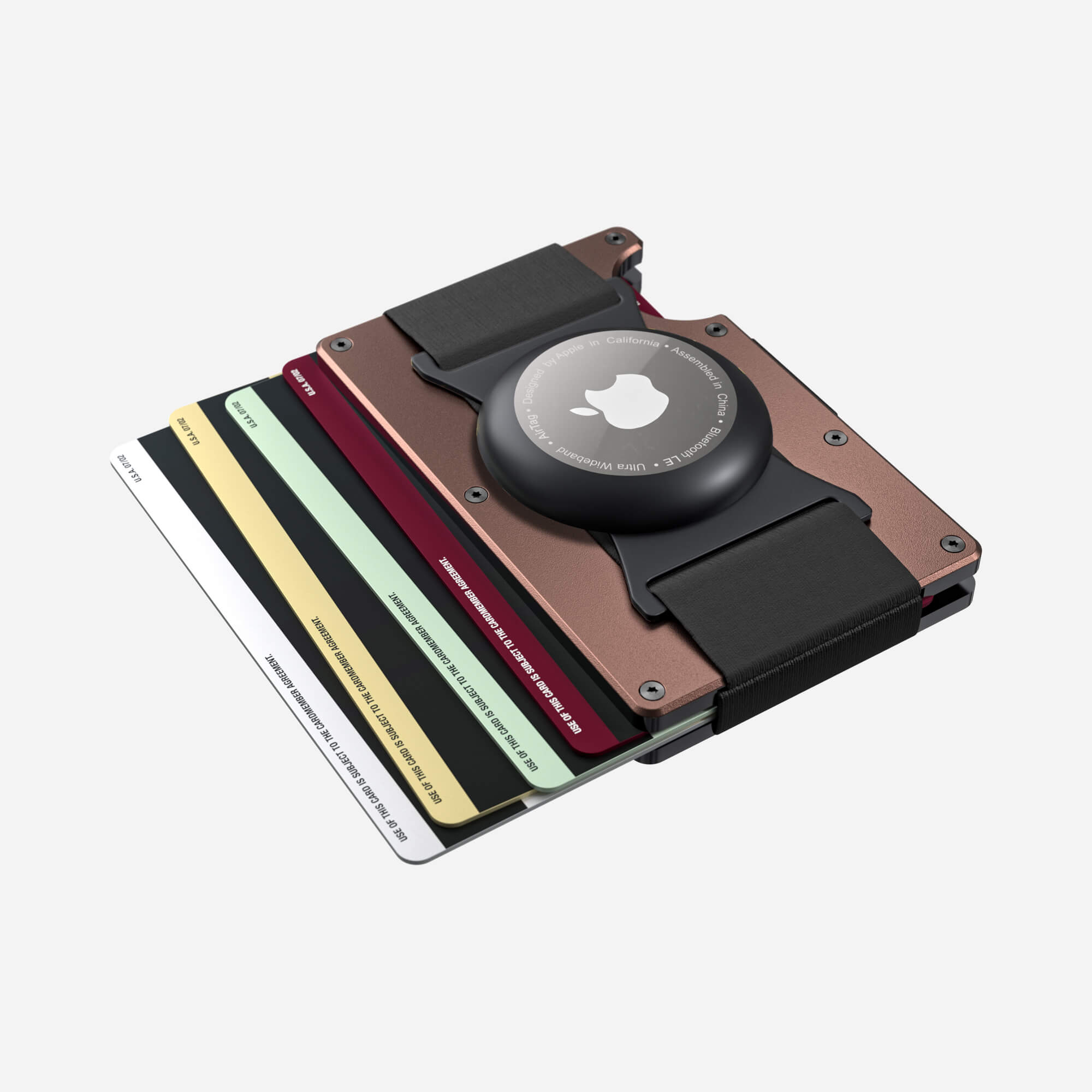 Personalised AirTag Cash Strap Wallet (Sonic Copper)