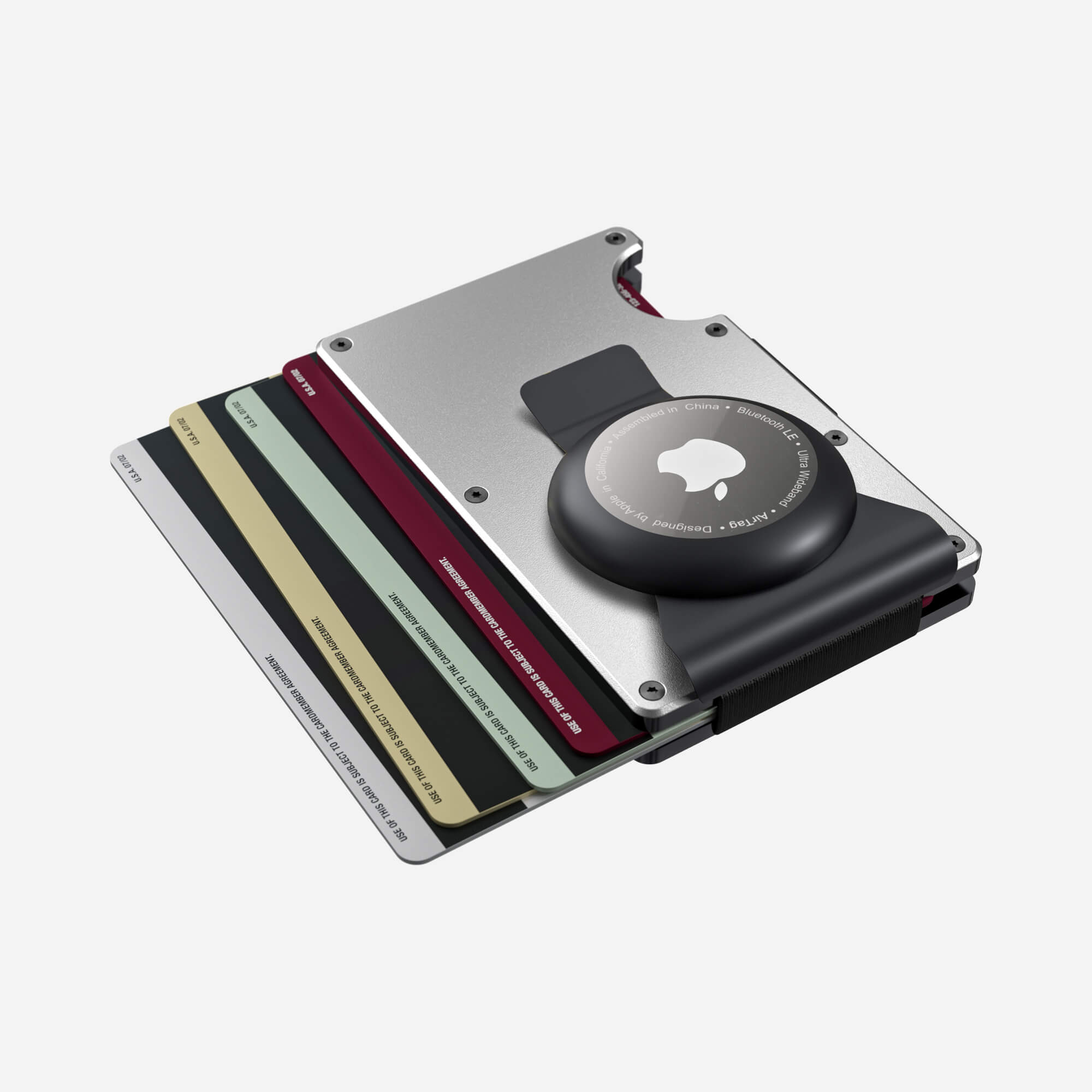 Personalised AirTag Money Clip Wallet (Ghost Silver) Essential Bundle