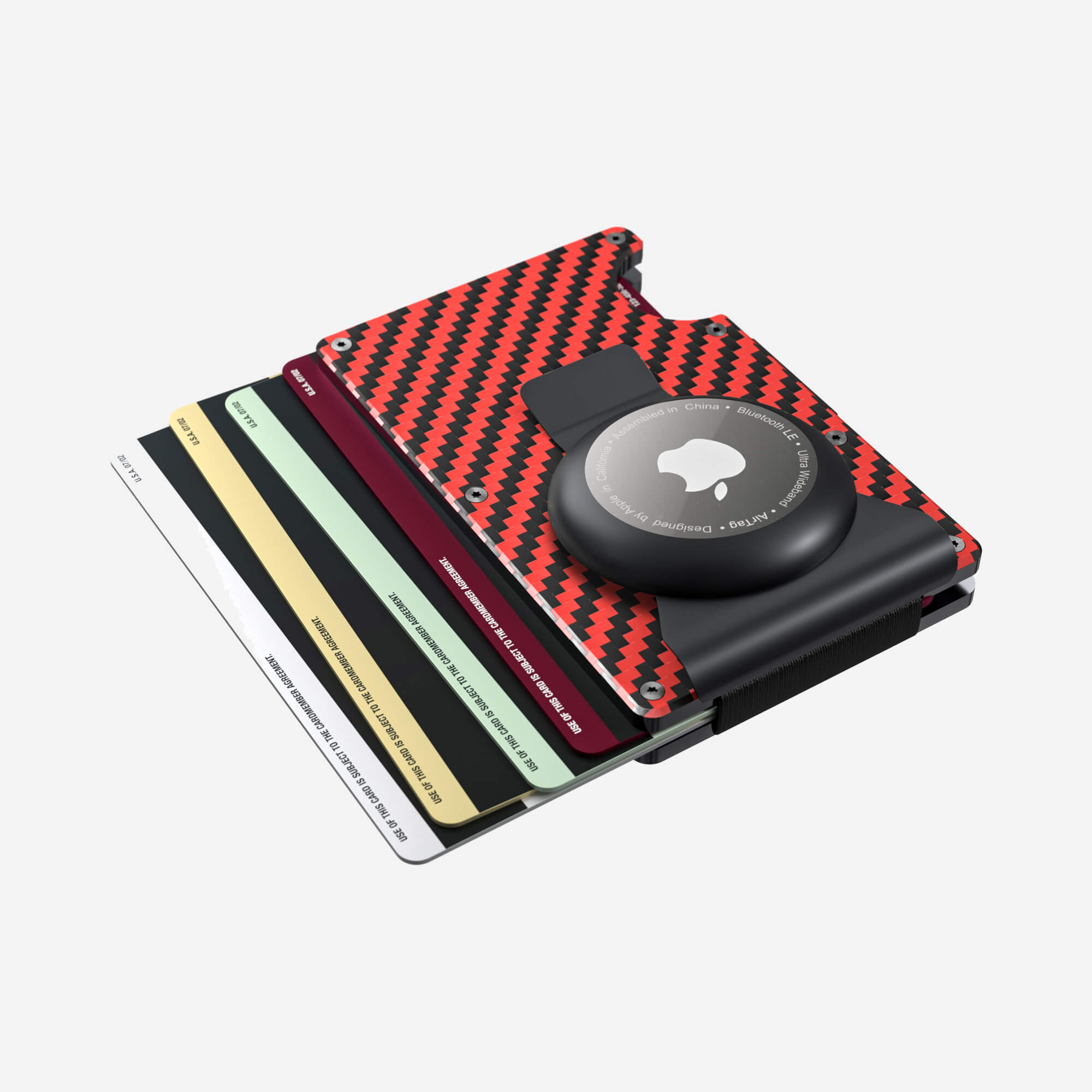 AirTag Money Clip Wallet (Diablo Red/Stealth Black) Everyday Bundle