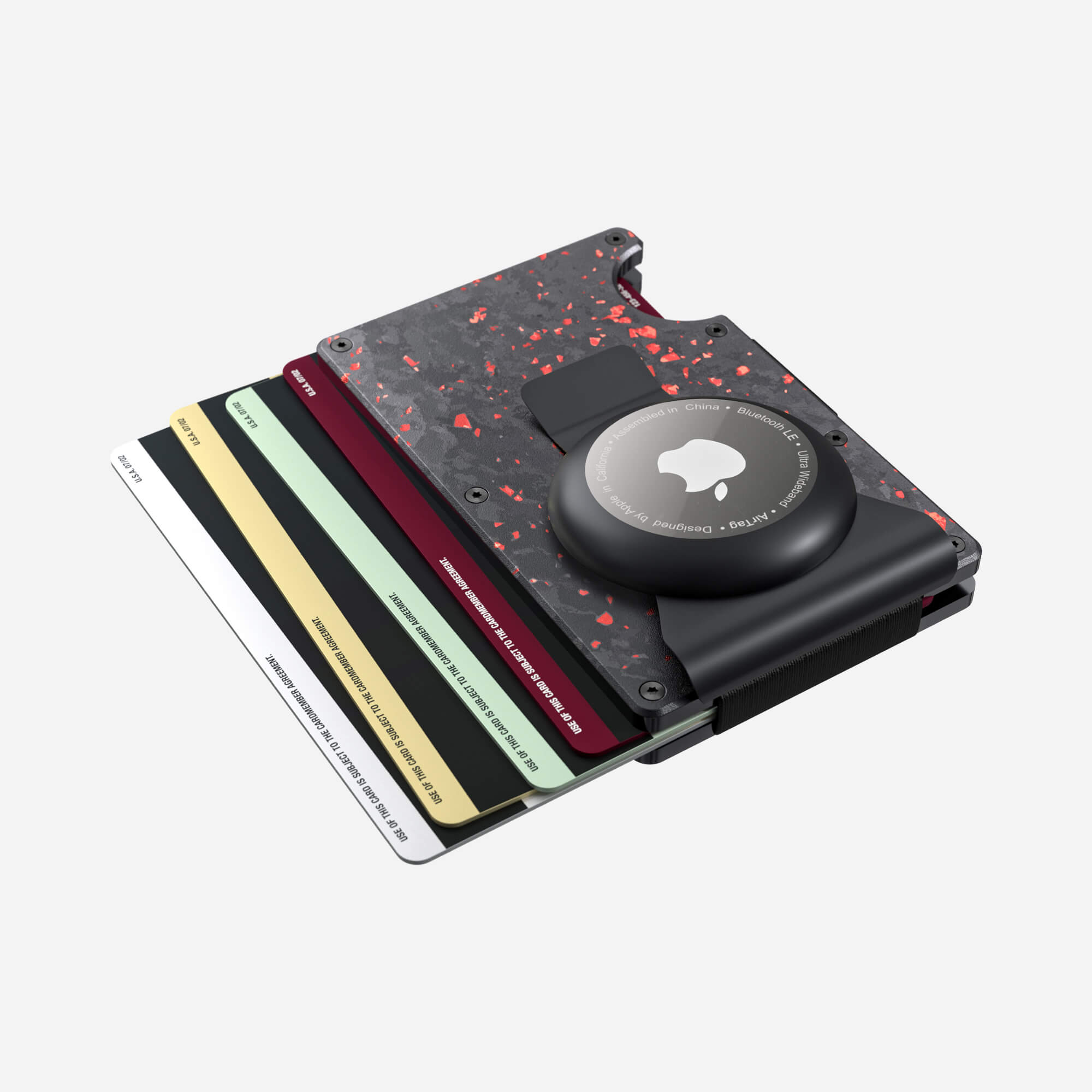 AirTag Money Clip Wallet (Nero/Rosso) Everyday Bundle