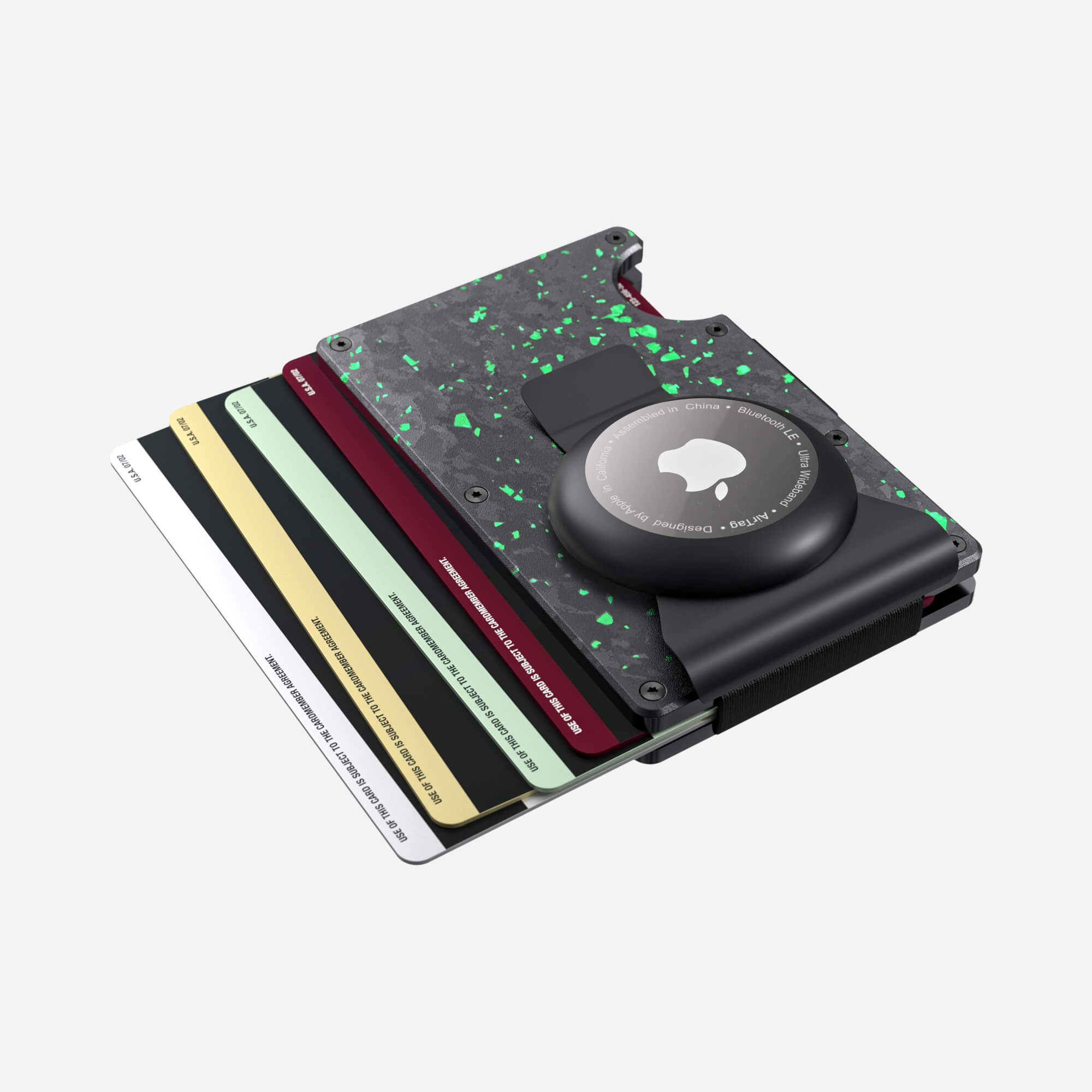 AirTag Money Clip Wallet (Nero/Verde) Everyday Bundle