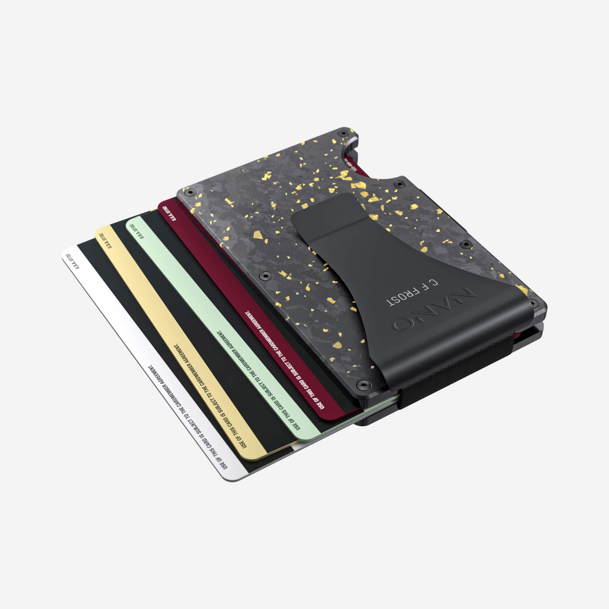Personalised Money Clip Wallet (Nero/Oro) Essential Bundle