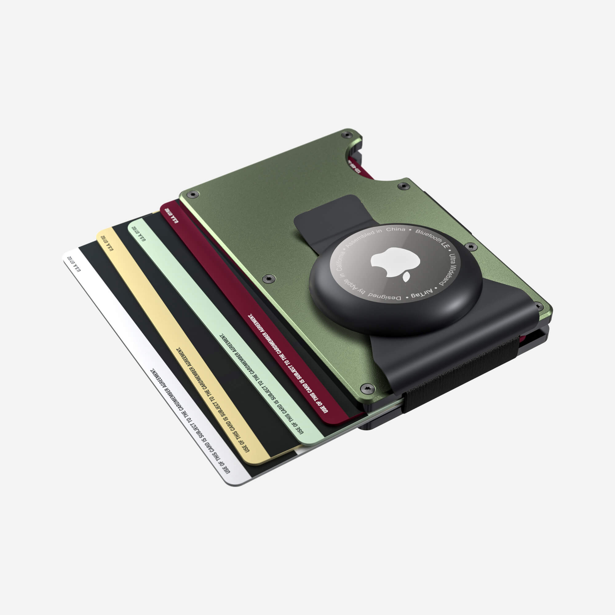 Personalised AirTag Money Clip Wallet (Heritage Green)