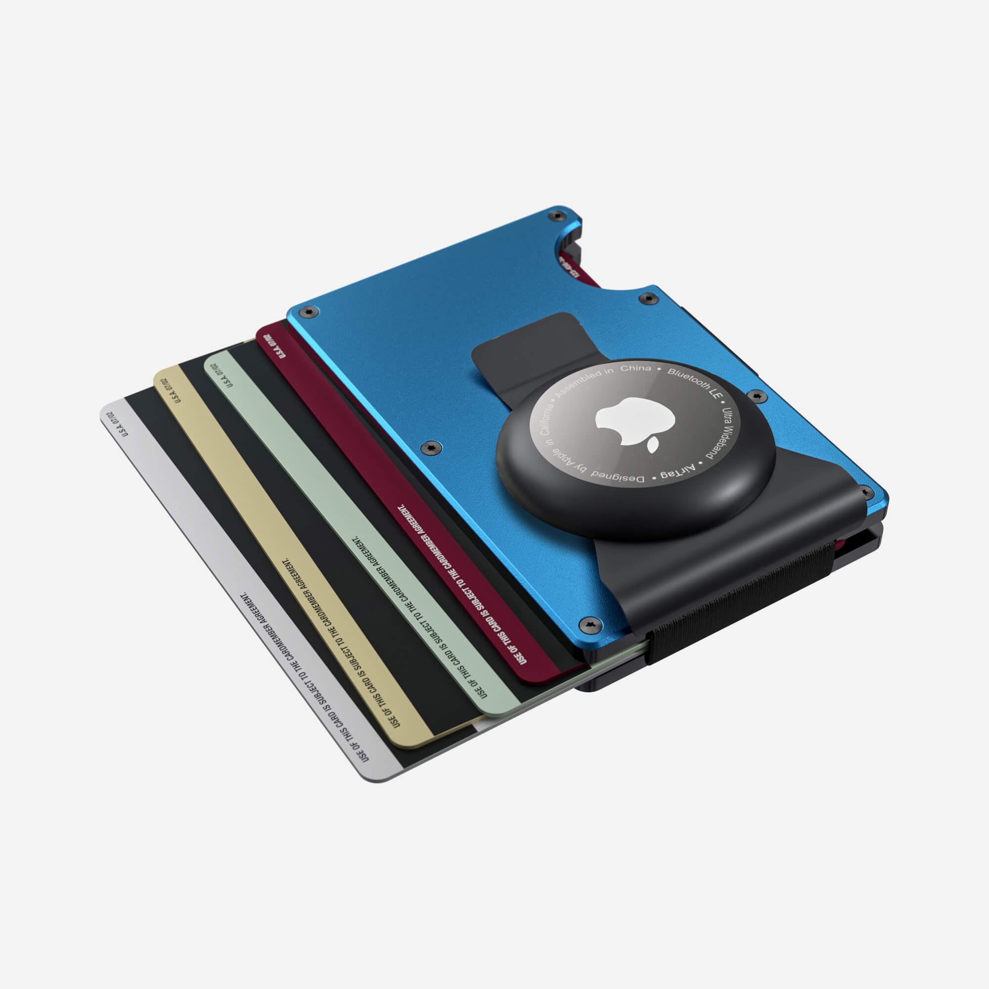 AirTag Money Clip Wallet (Velocity Blue) Essential Bundle