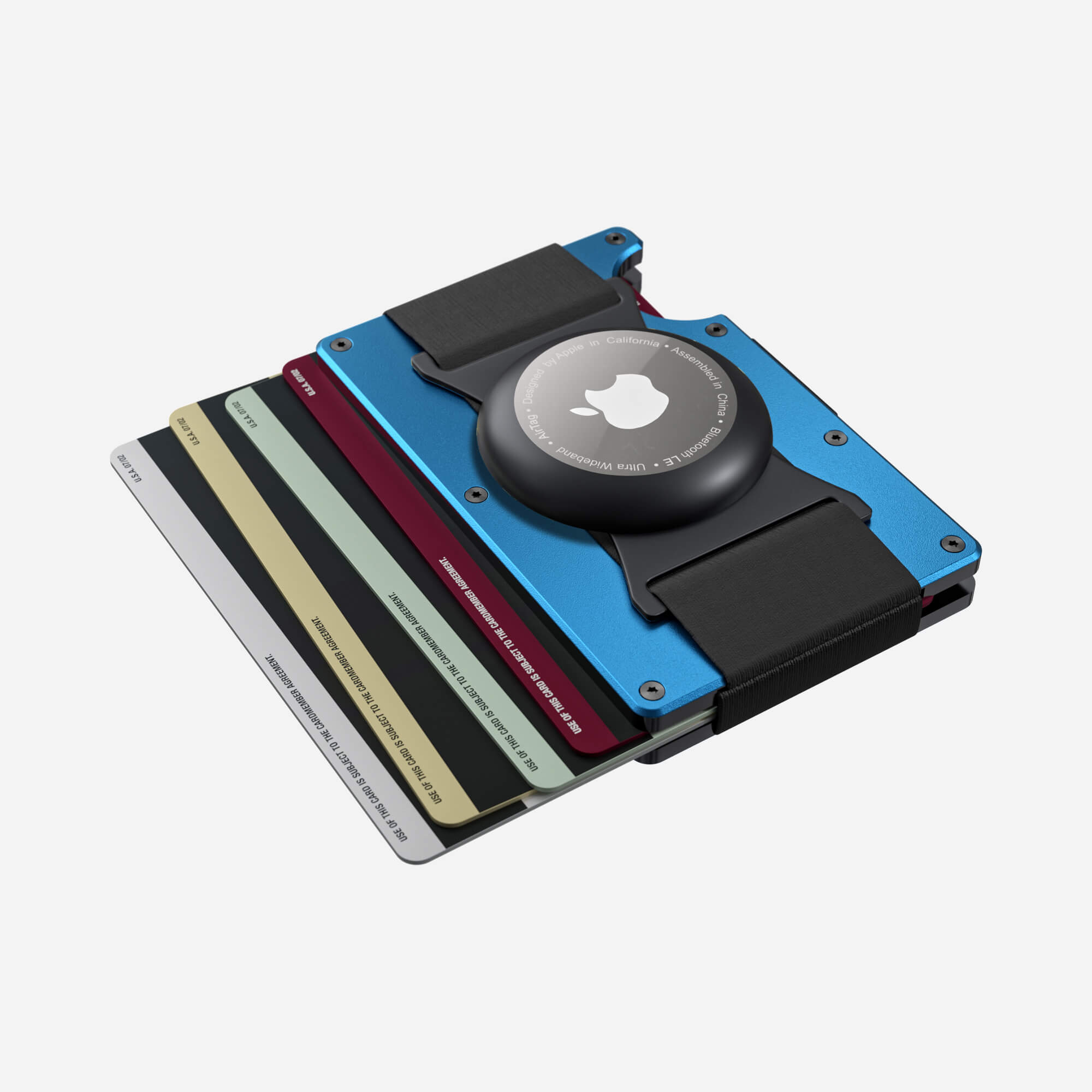 AirTag Cash Strap Wallet (Velocity Blue) Essential Bundle