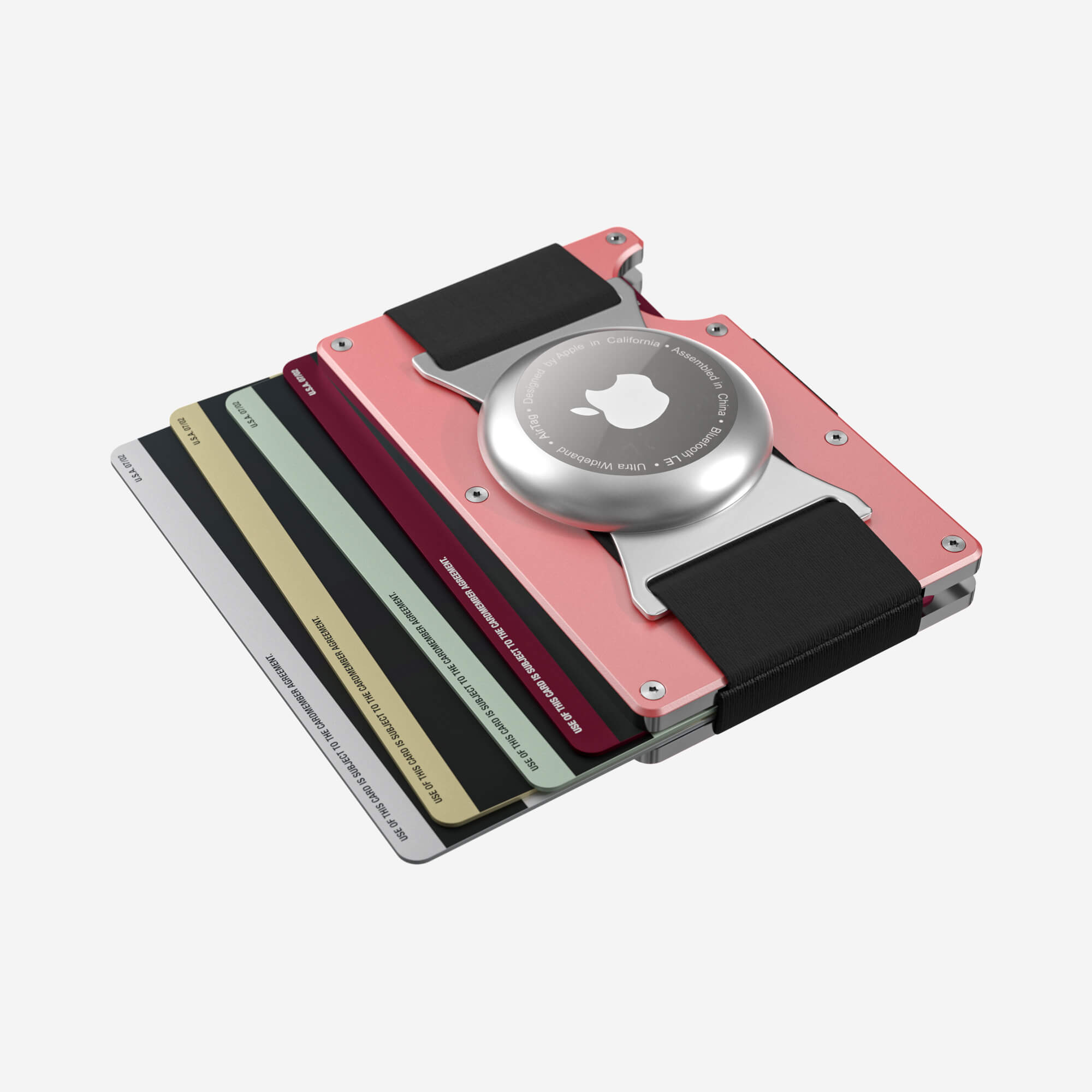 Personalised AirTag Cash Strap Wallet (Sunset Blush) Essential Bundle