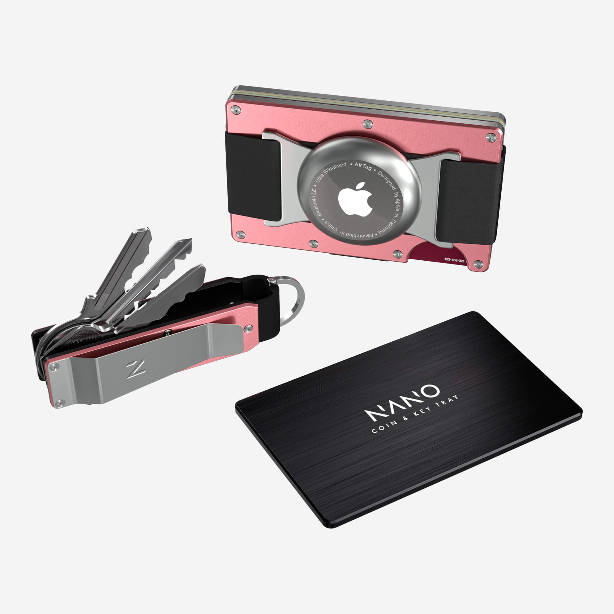 Personalised AirTag Cash Strap Wallet (Sunset Blush) Ultimate Bundle