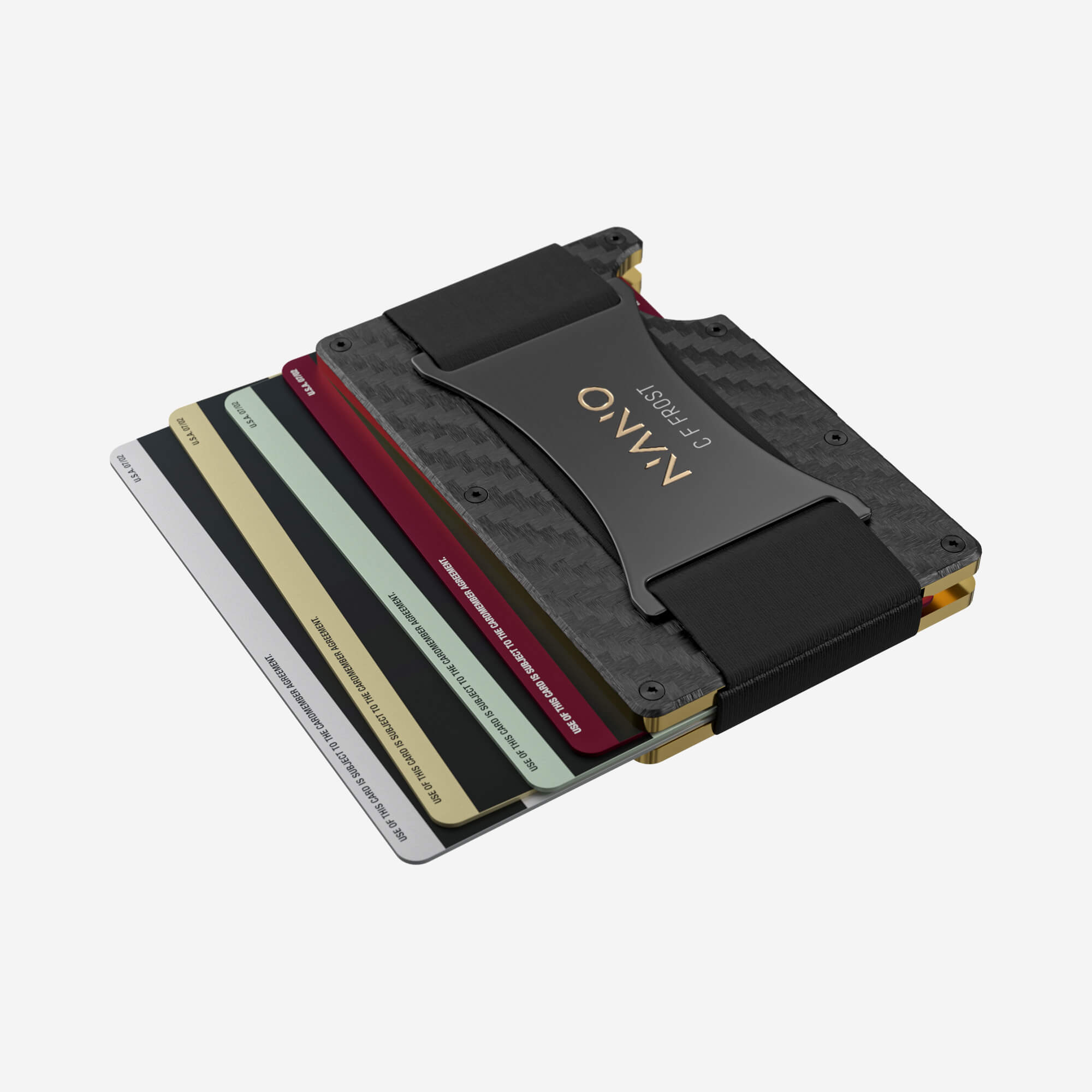 007 Personalised Cash Strap Wallet (Stealth Black/Spectre Gold)