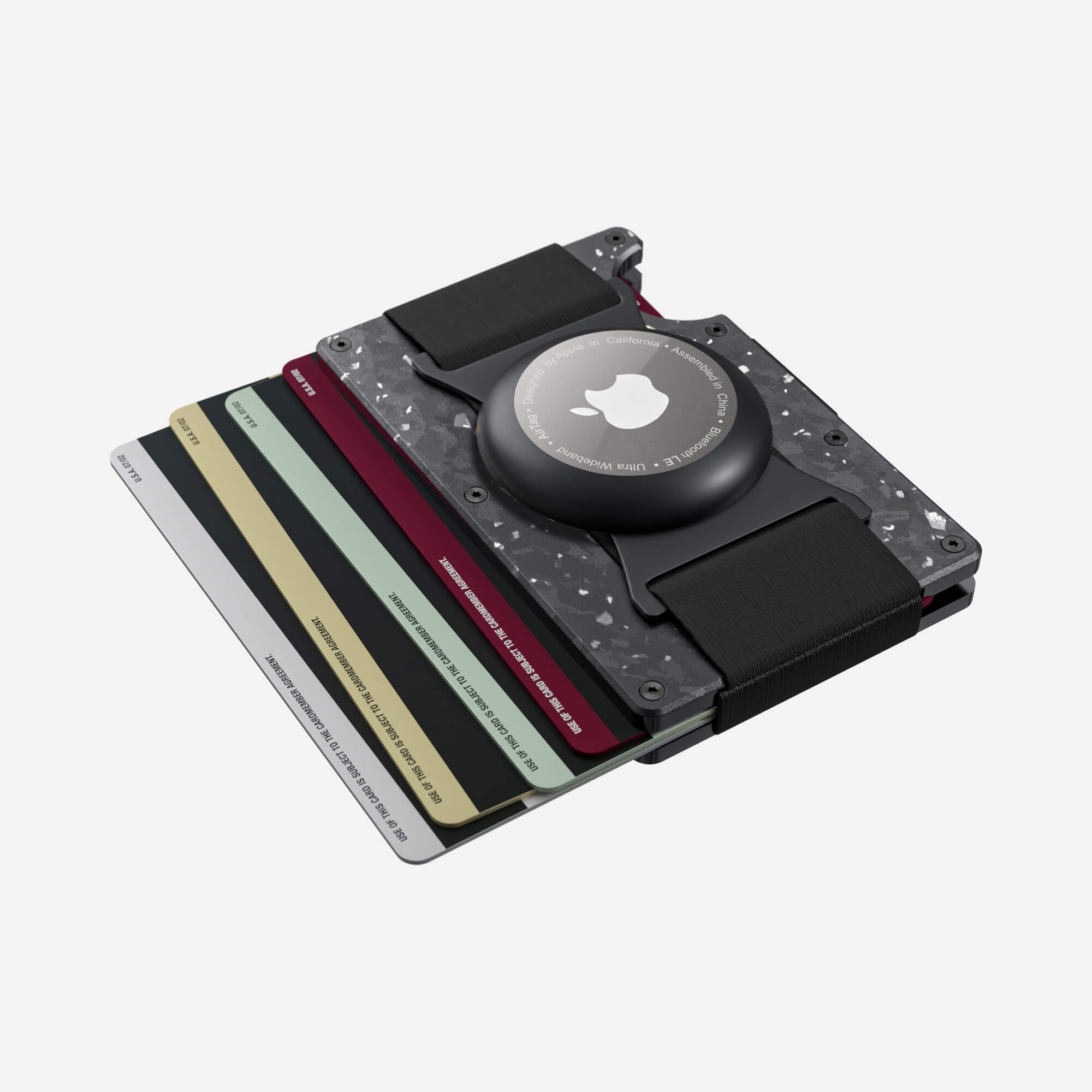 AirTag Cash Strap Wallet (Nero/Argento) Everyday Bundle