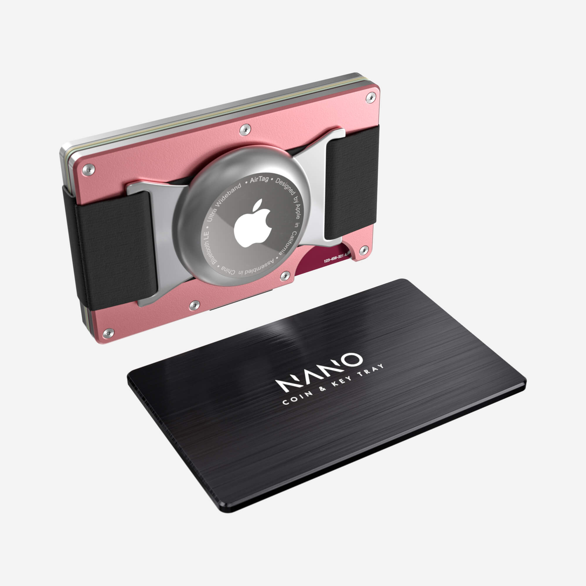 Personalised AirTag Cash Strap Wallet (Sunset Blush) Essential Bundle