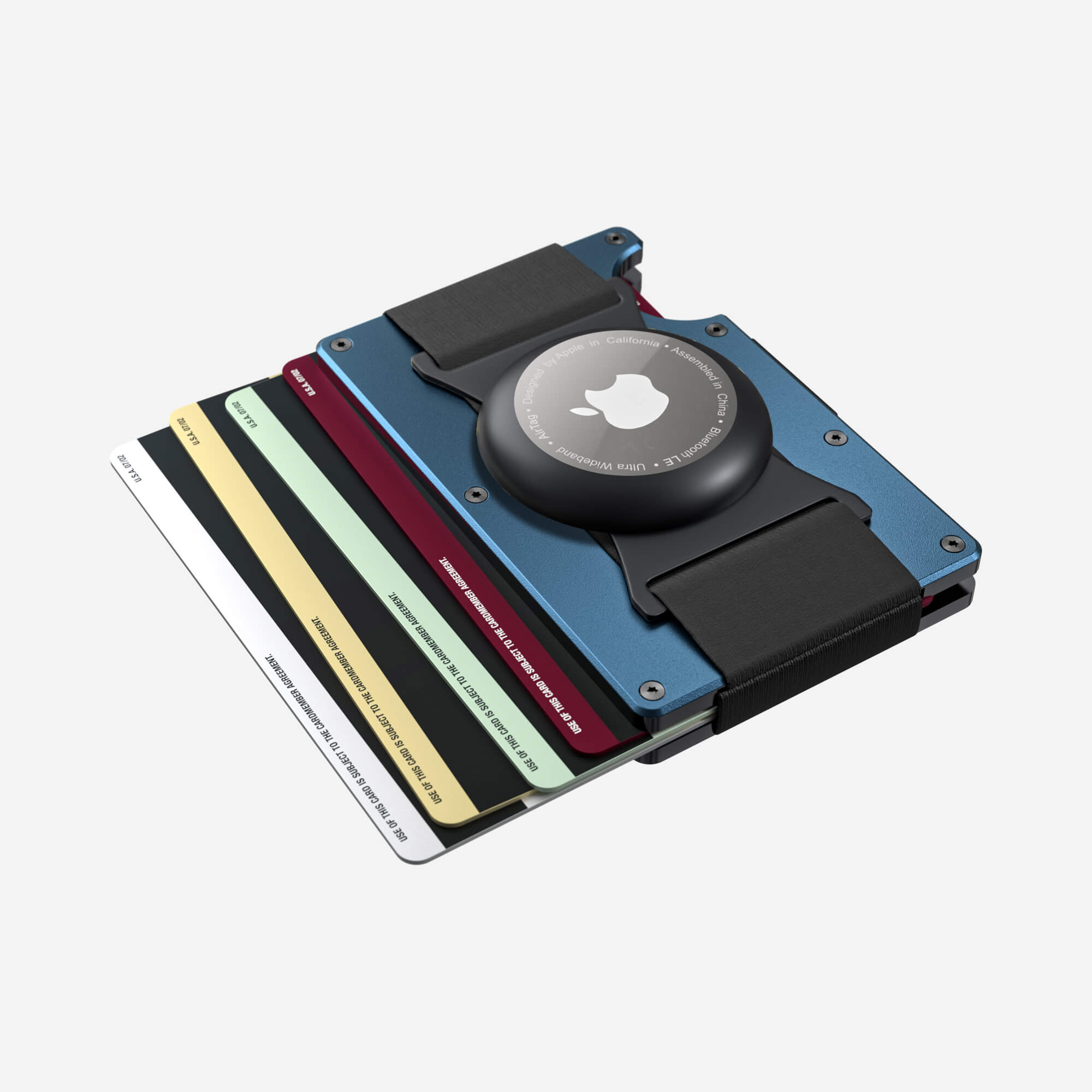 Personalised AirTag Cash Strap Wallet (Riviera Navy) Essential Bundle