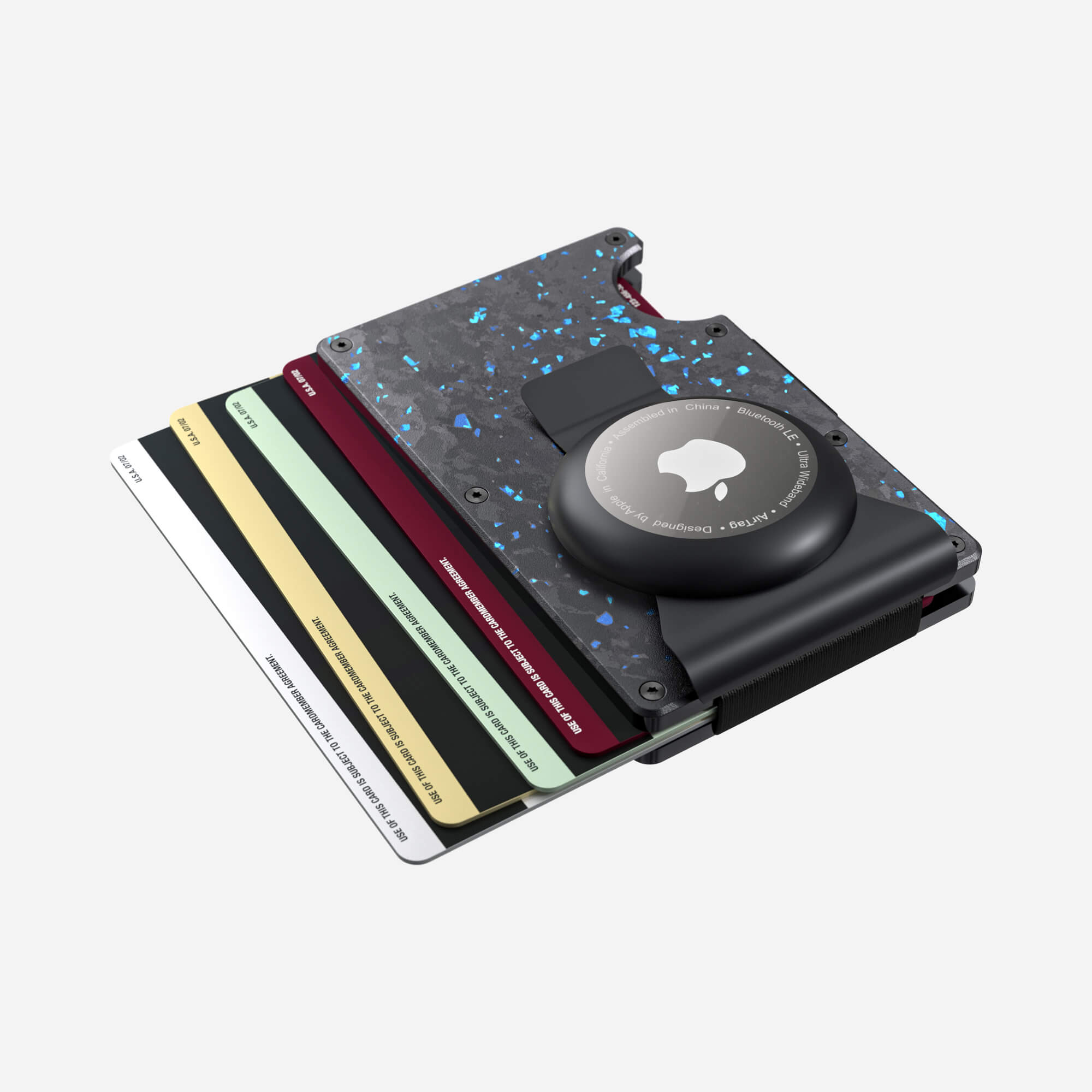 AirTag Money Clip Wallet (Nero/Azzuro) Everyday Bundle