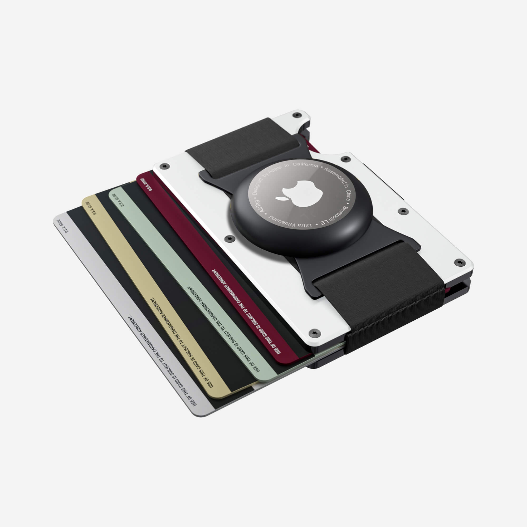 AirTag Cash Strap Wallet (Carrera White)