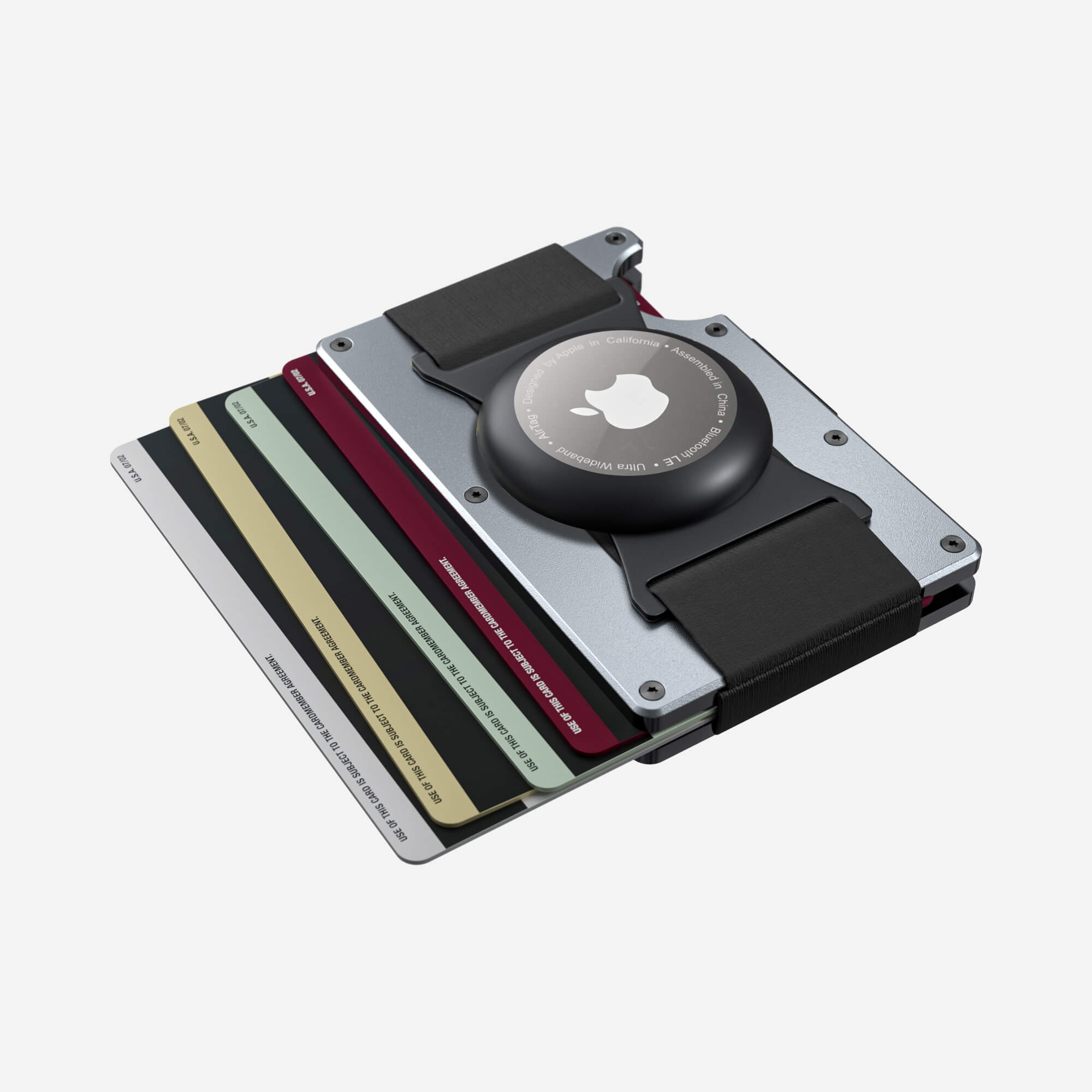 AirTag Cash Strap Wallet (Spyder Grey) Everyday Bundle