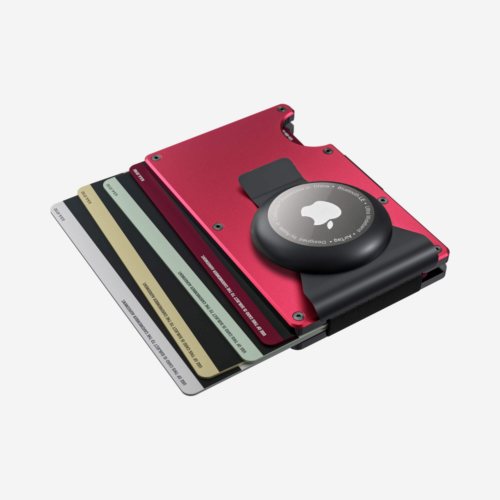 AirTag Money Clip Wallet (Volcano Red) Everyday Bundle