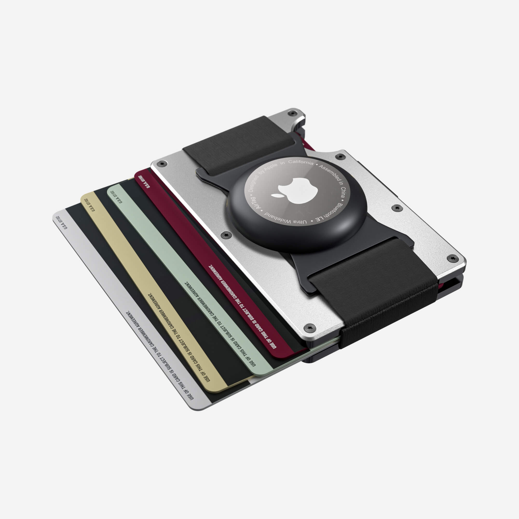 AirTag Cash Strap Wallet (Ghost Silver) Everyday Bundle