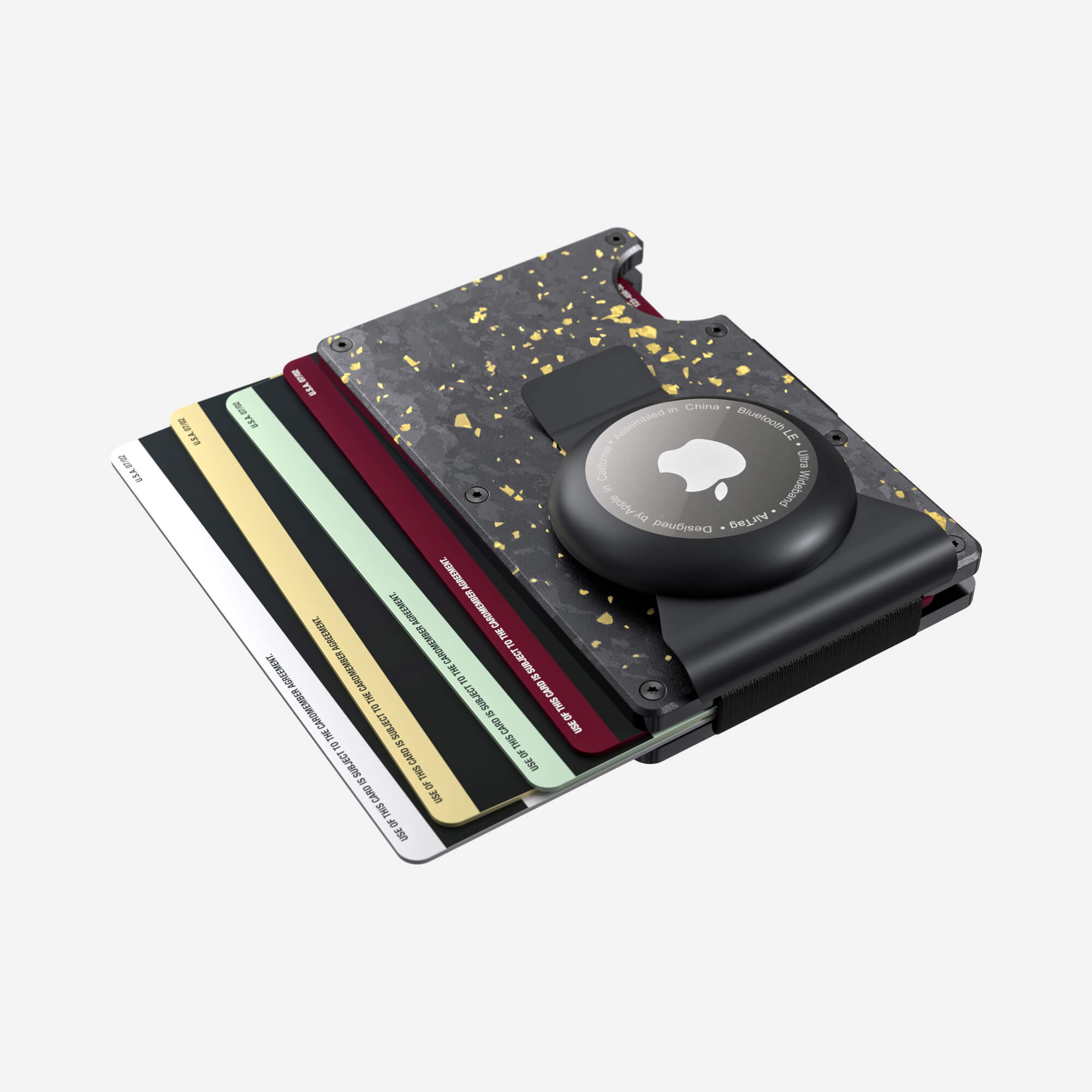 AirTag Money Clip Wallet (Nero/Oro) Everyday Bundle