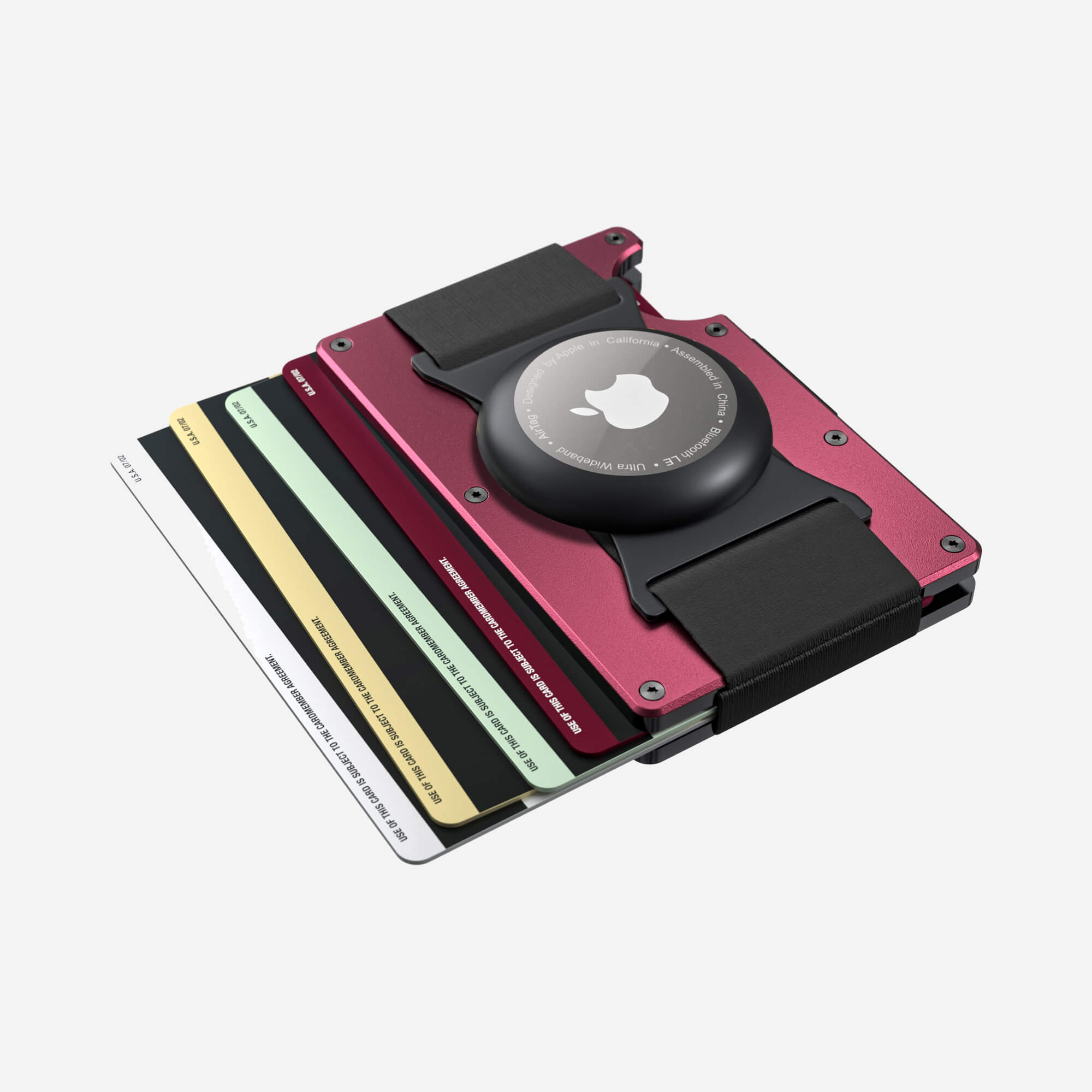 AirTag Cash Strap Wallet (Portofino Red) Everyday Bundle