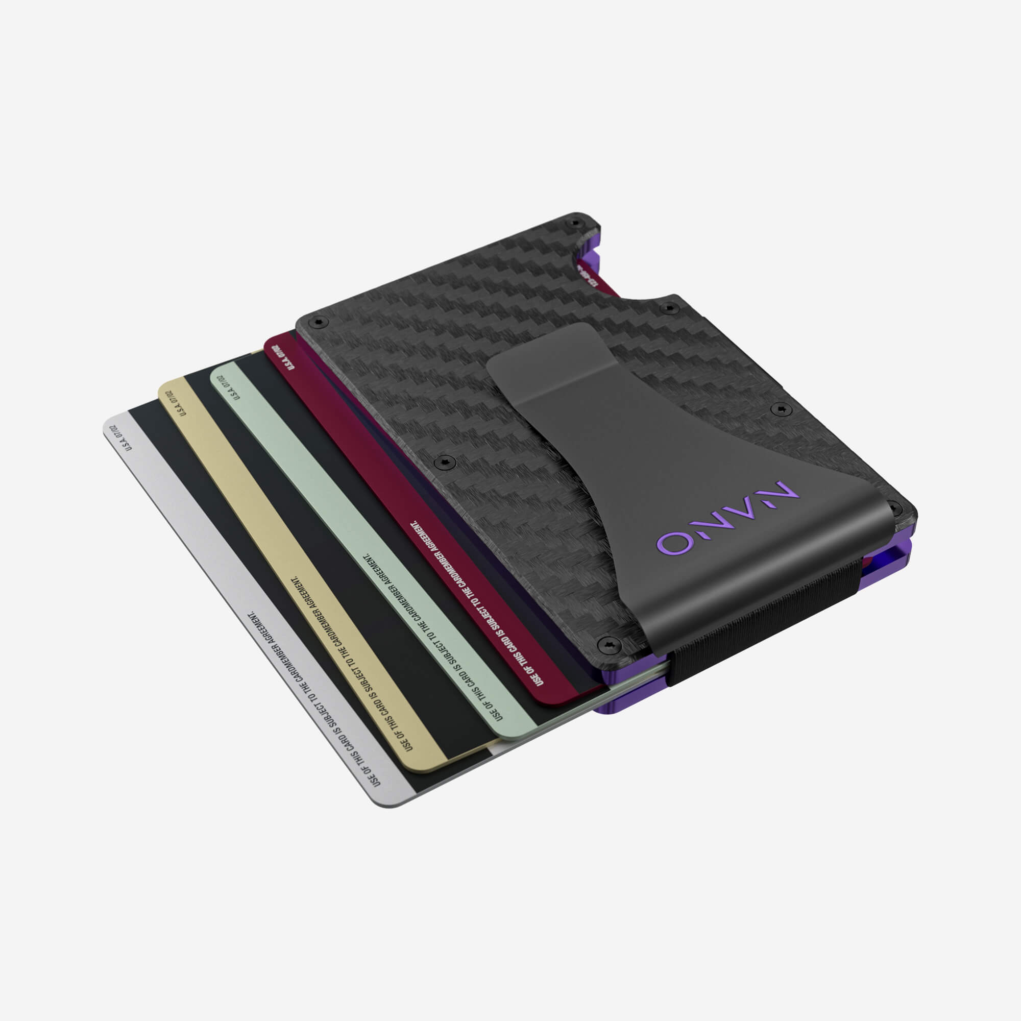 001 Money Clip Wallet (Stealth Black/Nebula Purple)