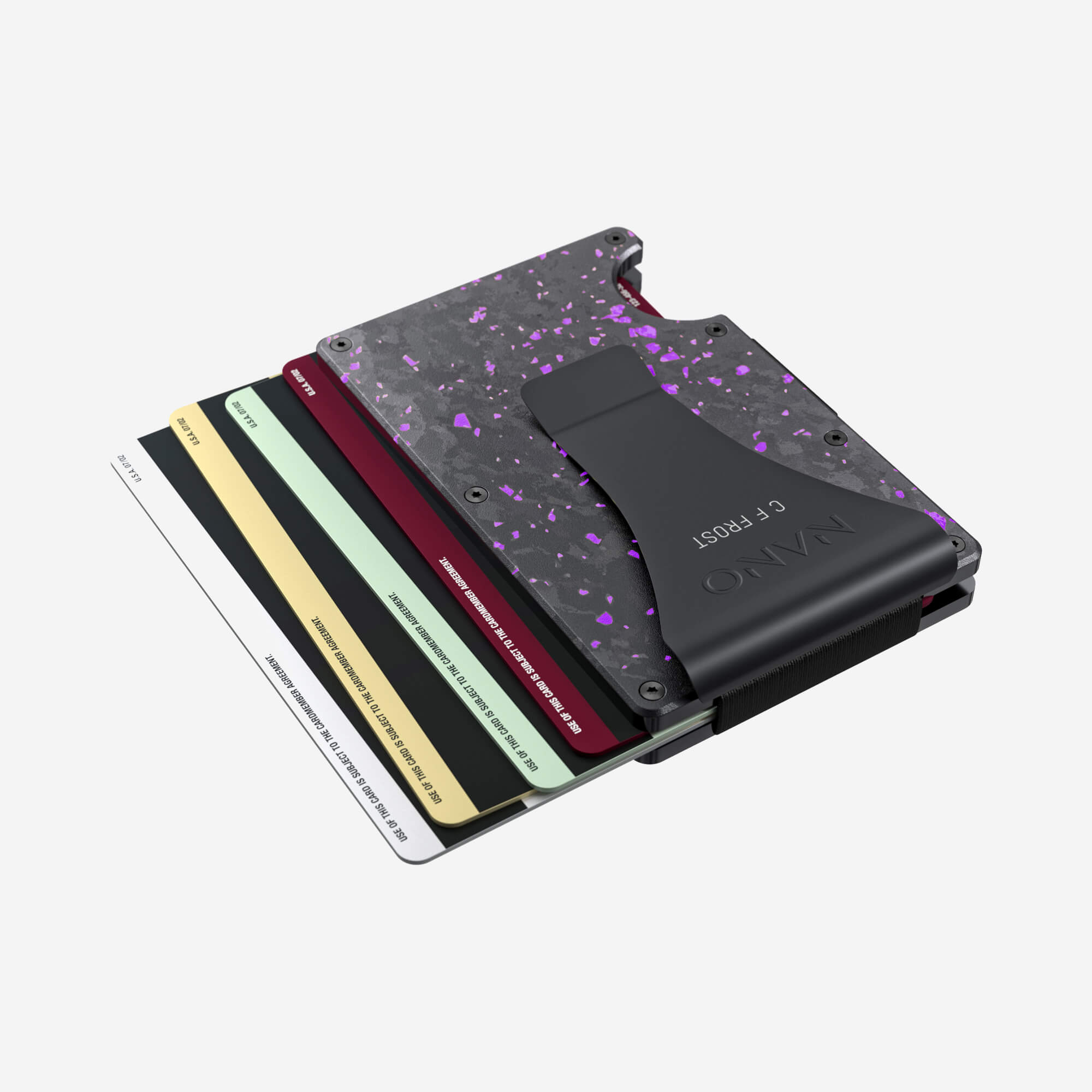 Personalised Money Clip Wallet (Nero/Viola) Ultimate Bundle
