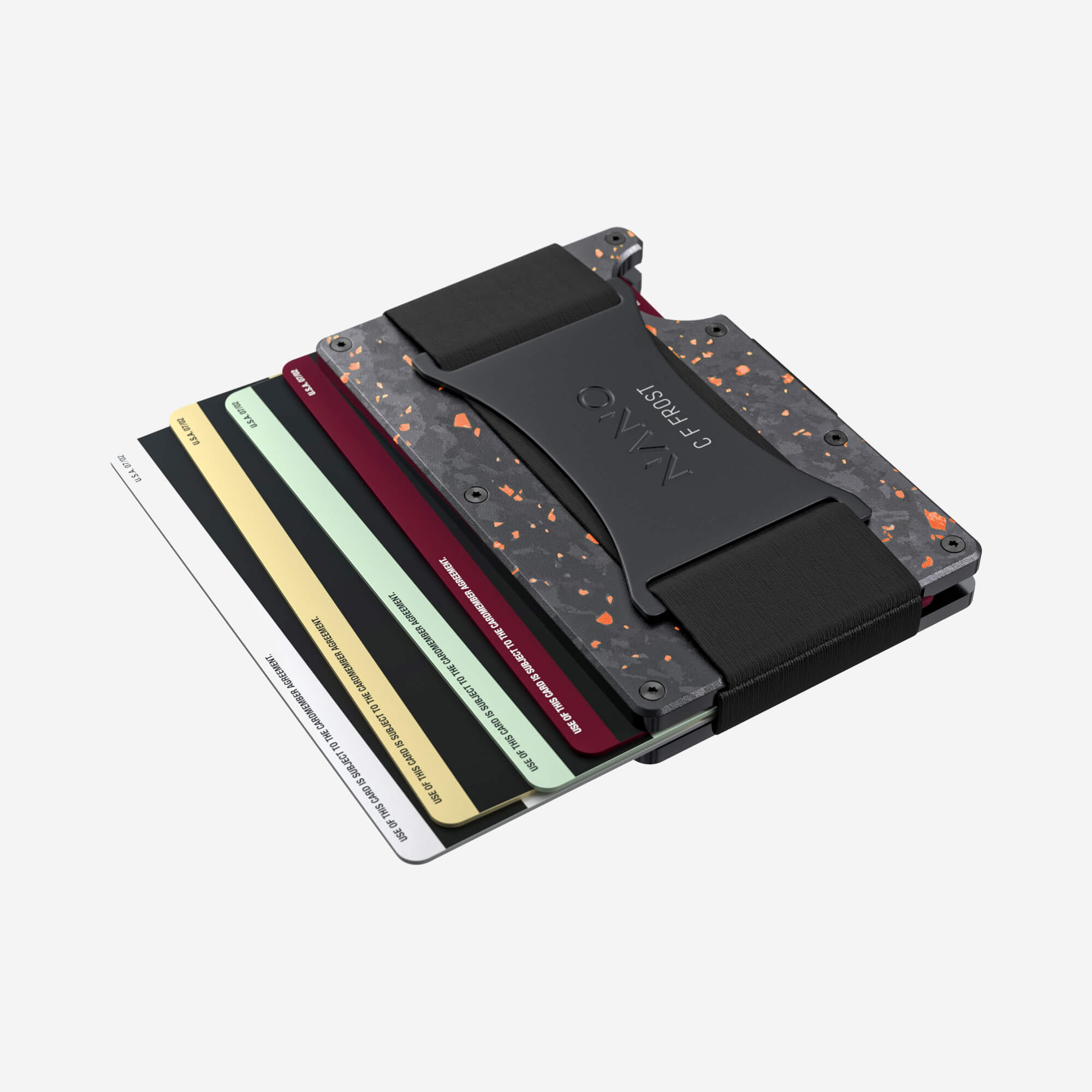 Personalised Cash Strap Wallet (Nero/Arancione) Everyday Bundle