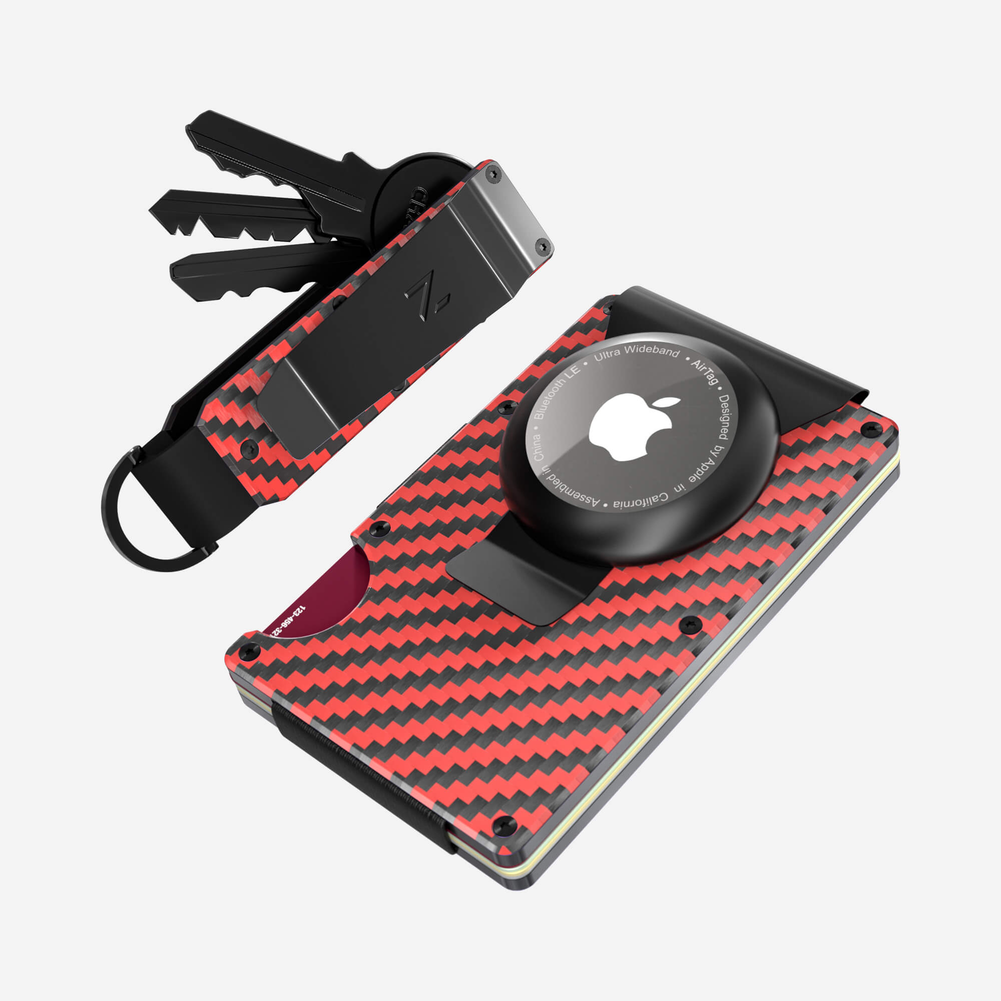 AirTag Money Clip Wallet (Diablo Red/Stealth Black) Everyday Bundle