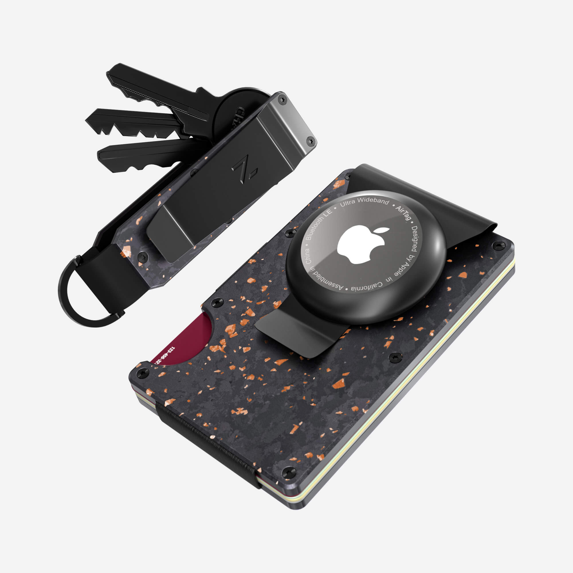 AirTag Money Clip Wallet (Nero/Arancione) Everyday Bundle