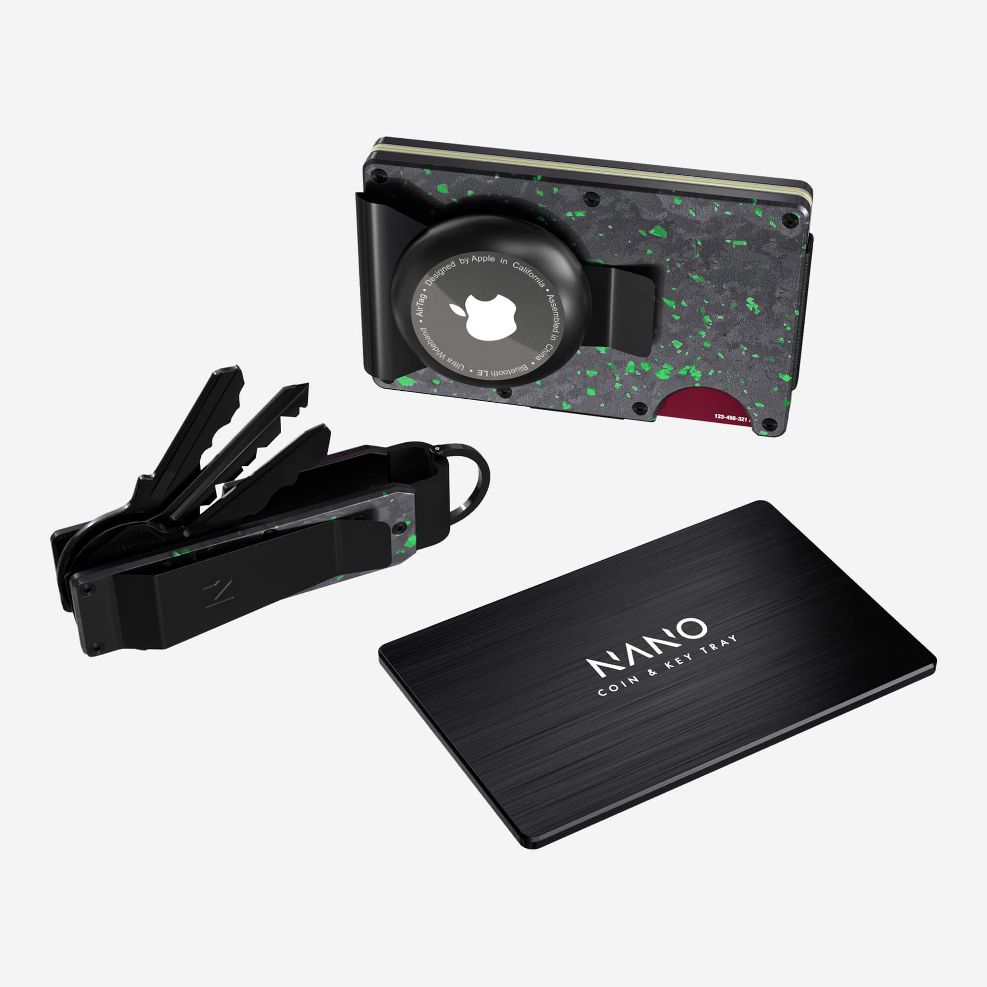 AirTag Money Clip Wallet (Nero/Verde) Ultimate Bundle