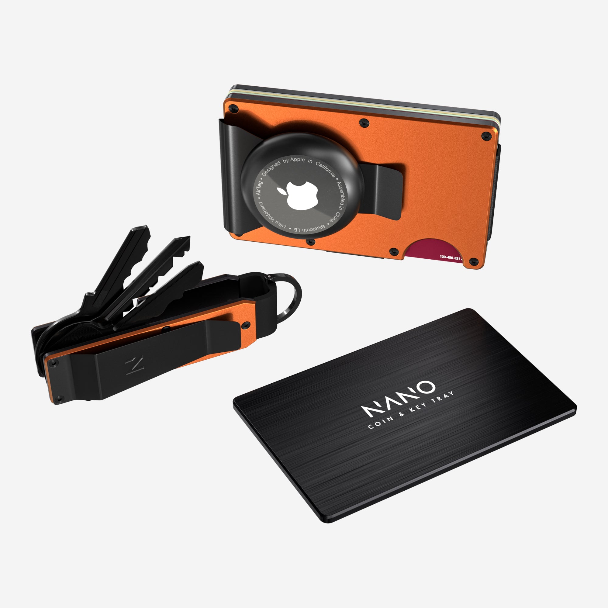 Personalised AirTag Money Clip Wallet (Ventura Orange) Ultimate Bundle