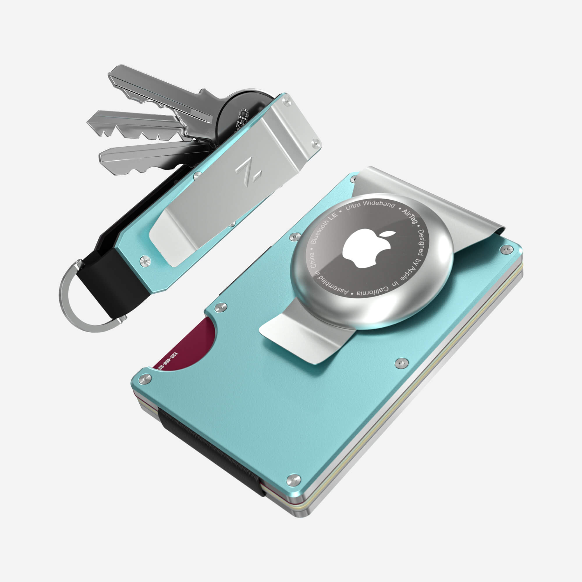 AirTag Money Clip Wallet (Ocean Mist) Everyday Bundle