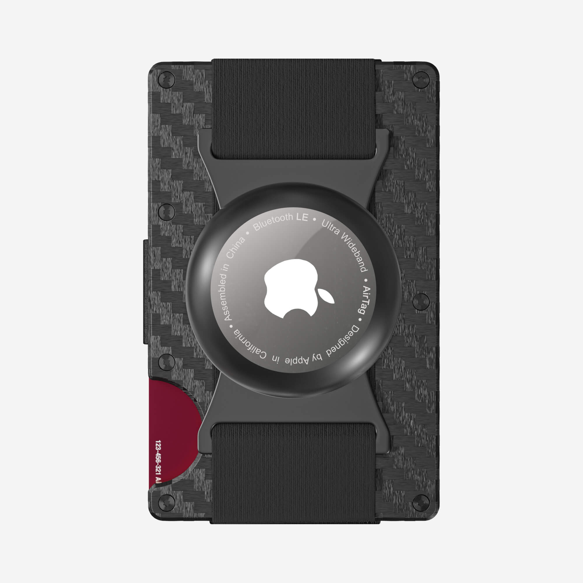 002 AirTag Cash Strap Wallet (Stealth Black/Ventura Orange)